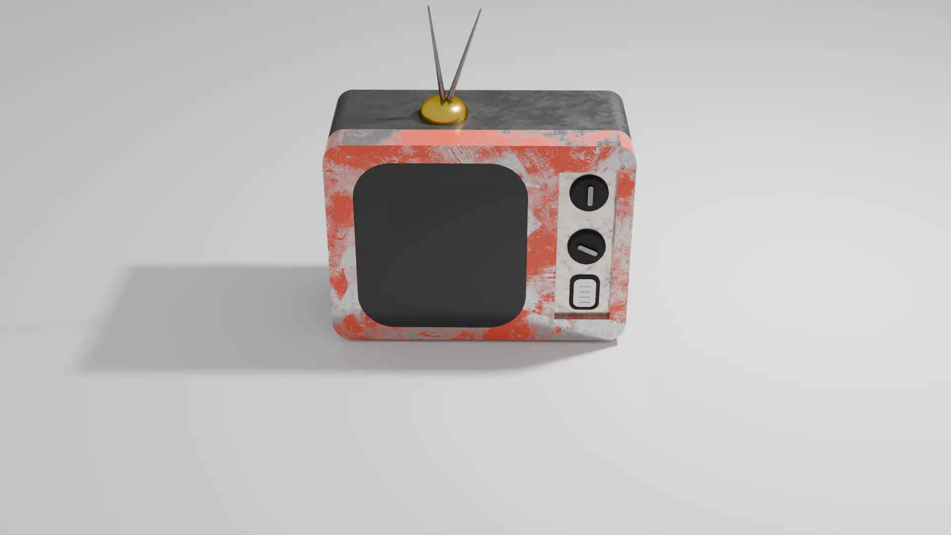 Retro Rusty TV  Vintage Old Television 3D Model 3D model_2
