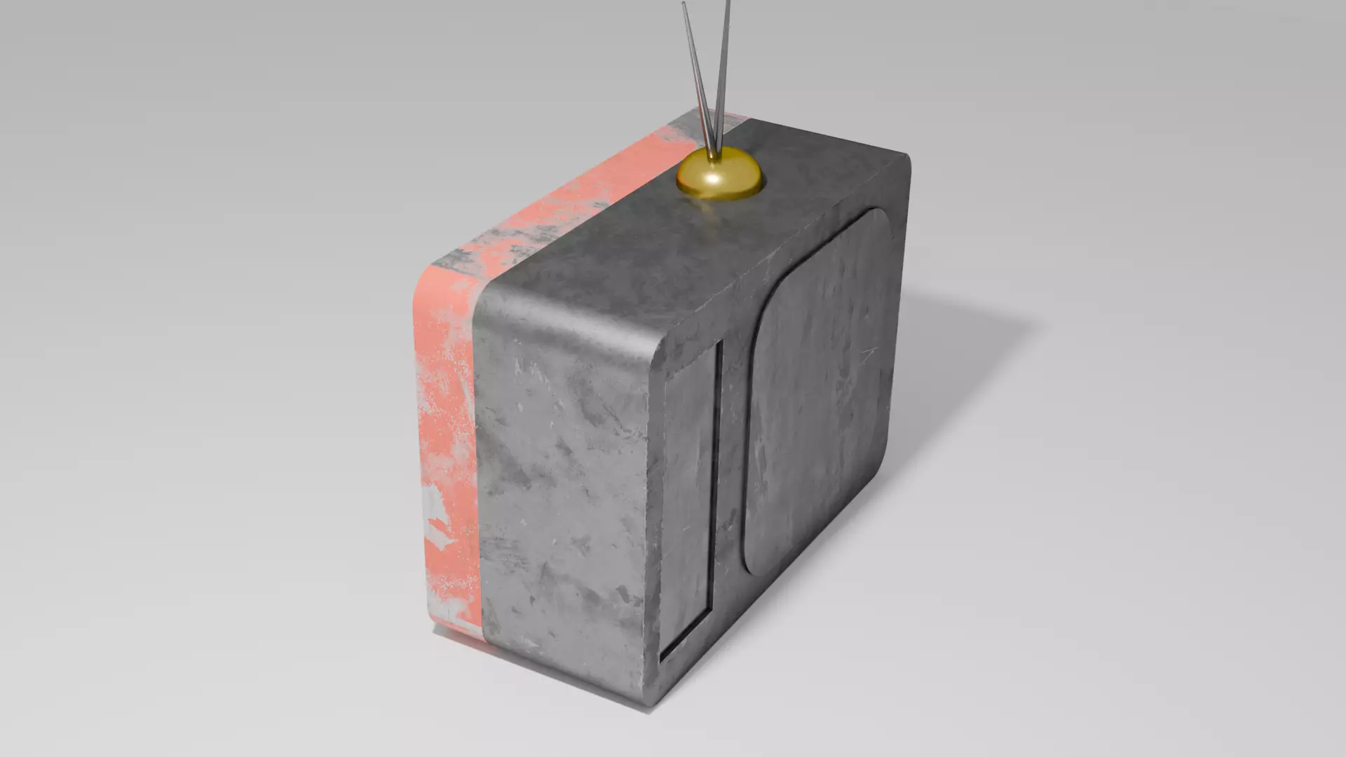 Retro Rusty TV  Vintage Old Television 3D Model 3D model_4