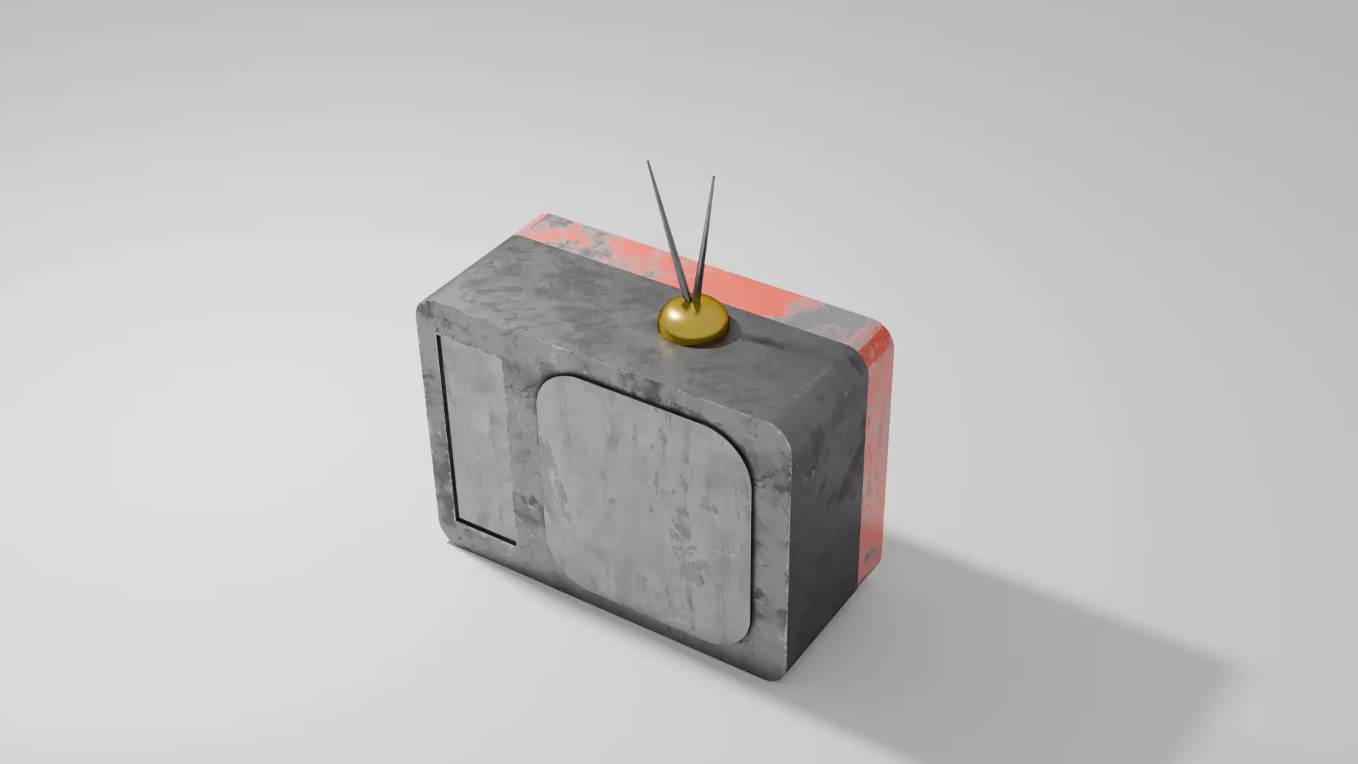 Retro Rusty TV  Vintage Old Television 3D Model 3D model_1