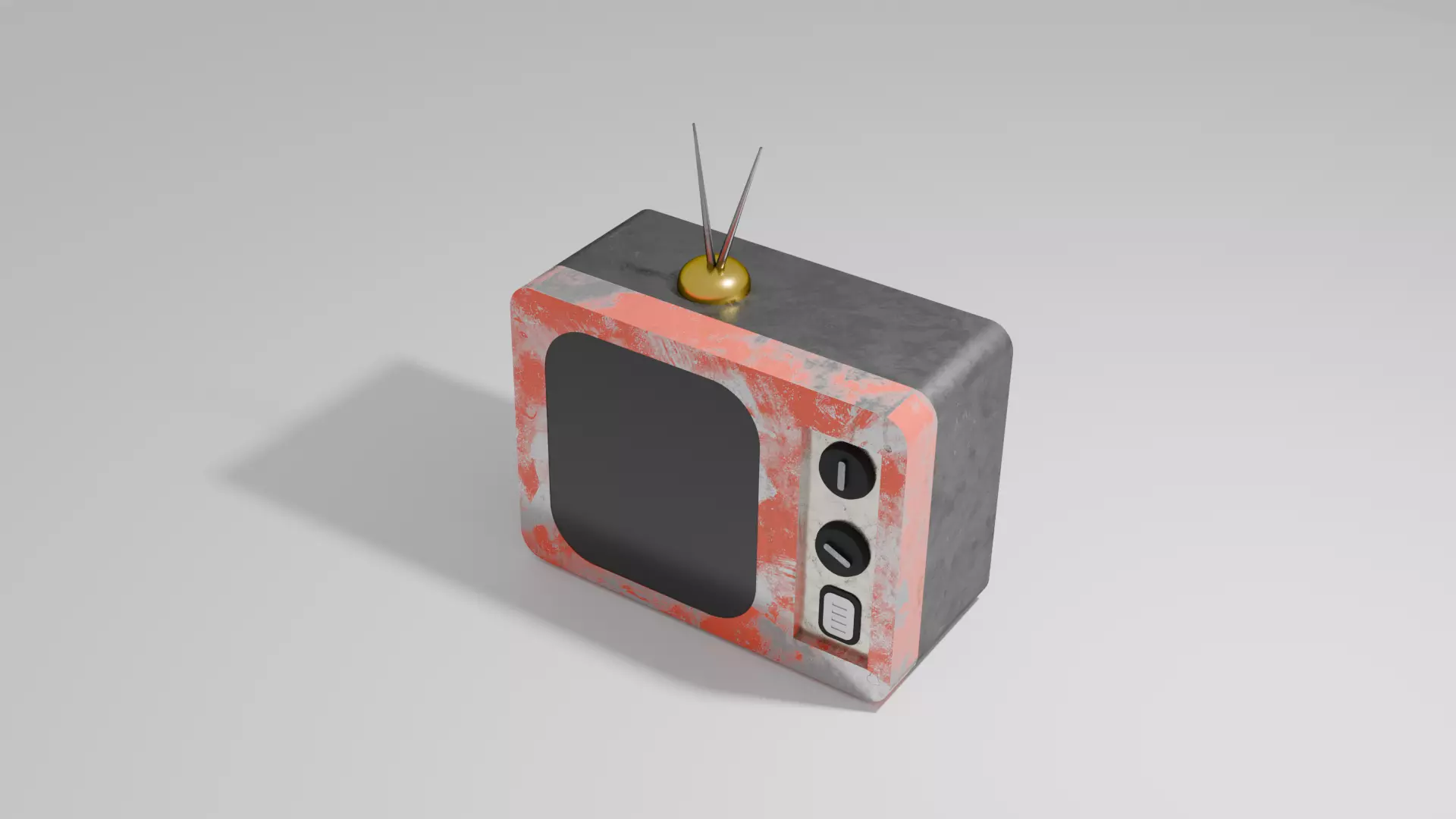 Retro Rusty TV  Vintage Old Television 3D Model 3D model_6