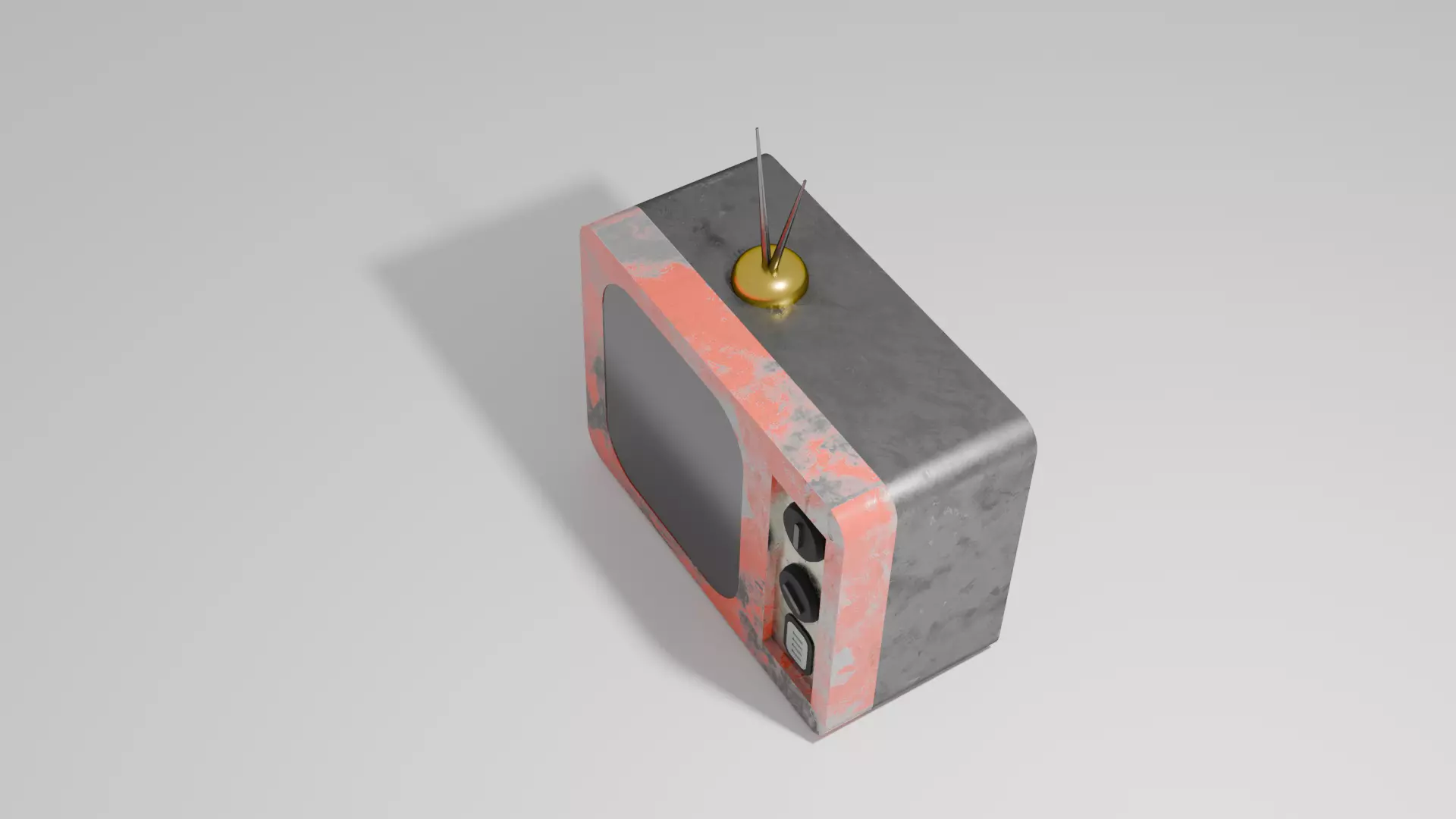 Retro Rusty TV  Vintage Old Television 3D Model 3D model_3