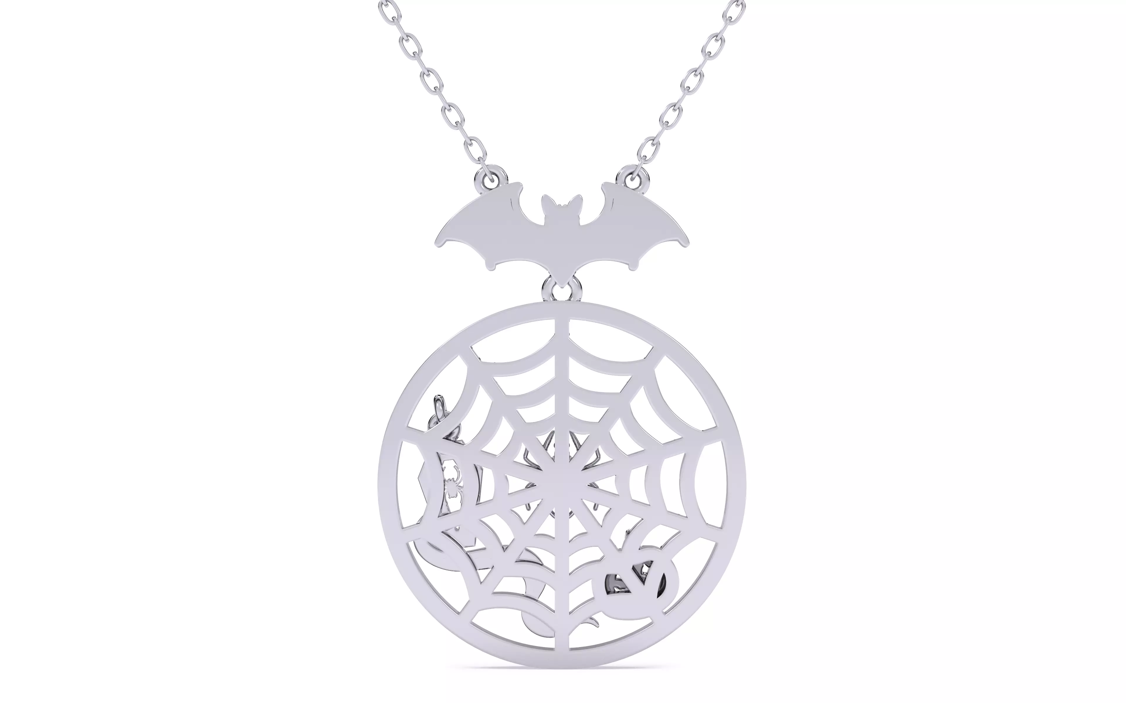 Halloween Spider Web Sekeleton Snake Pumpkin Pendant 3D print model_10