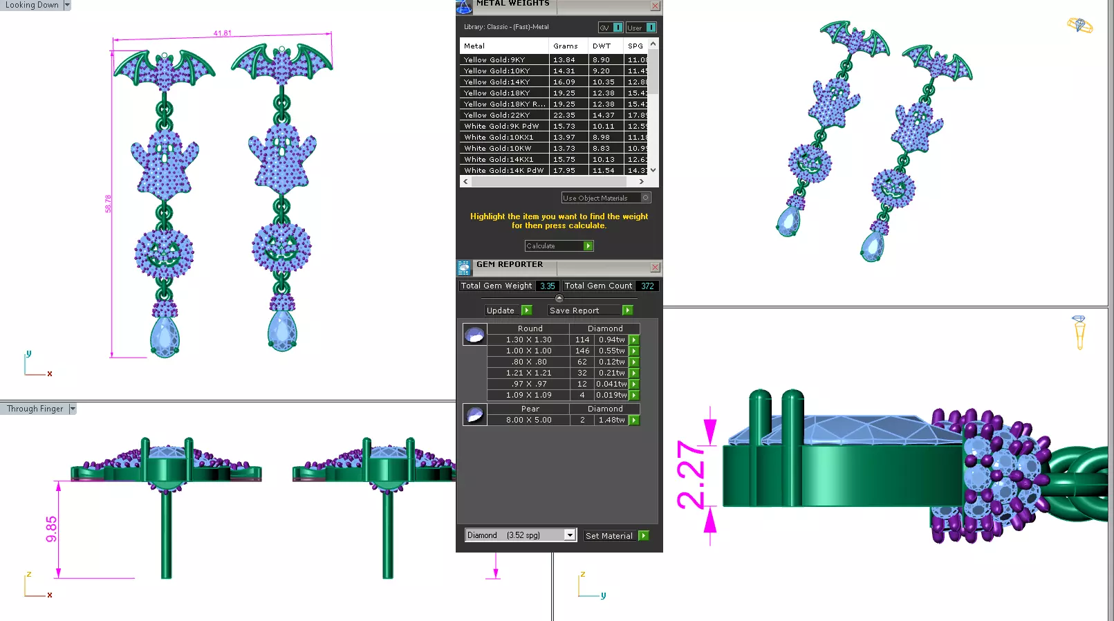 Halloween Ghost Bat Pumpkin Earrings 3dm stl renders 3D print model_25