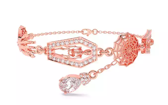 Halloween Skeleton Hand Web  Bracelet 3dm stl renders 3D print model