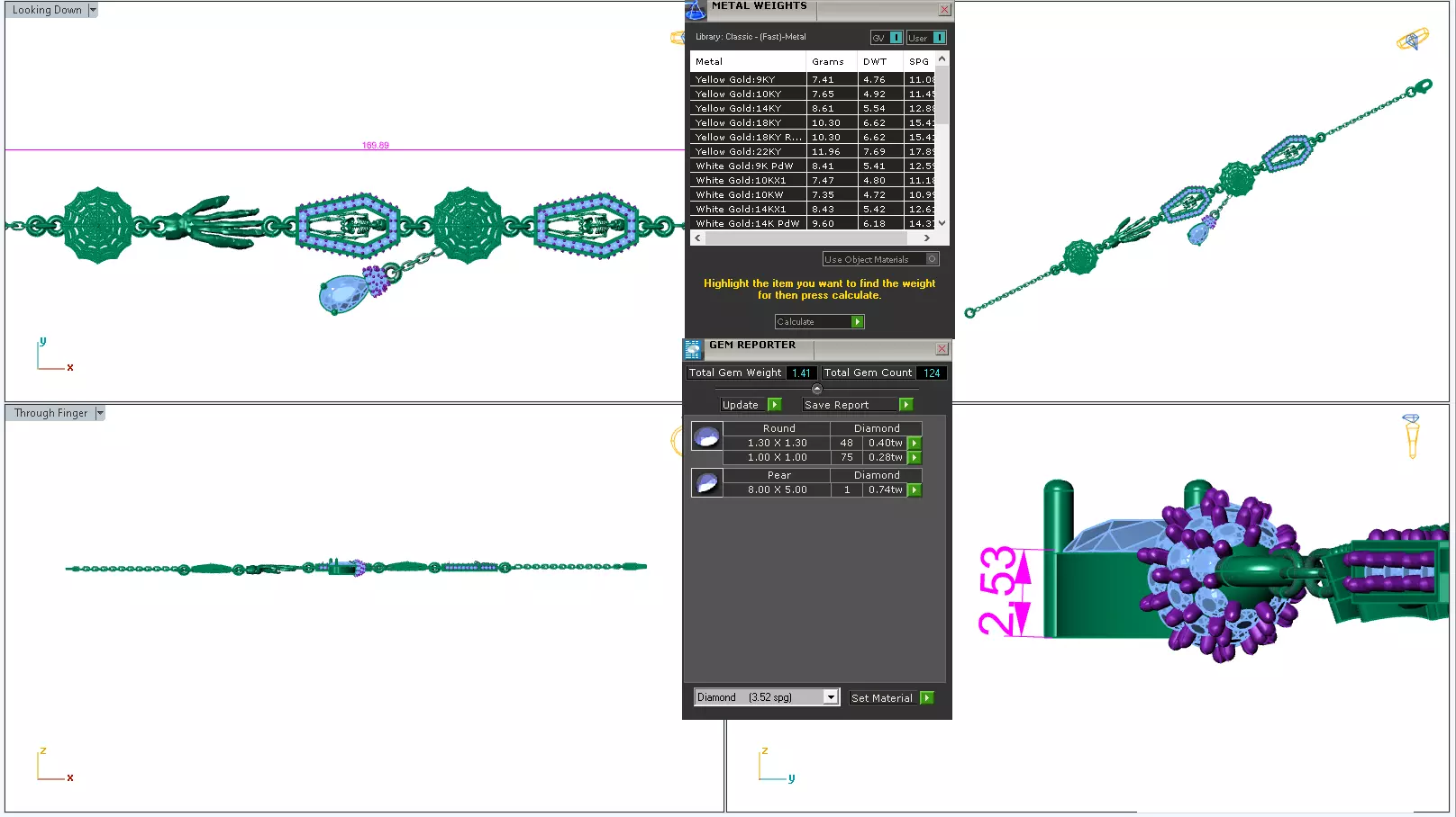 Halloween Skeleton Hand Web  Bracelet 3dm stl renders 3D print model_1