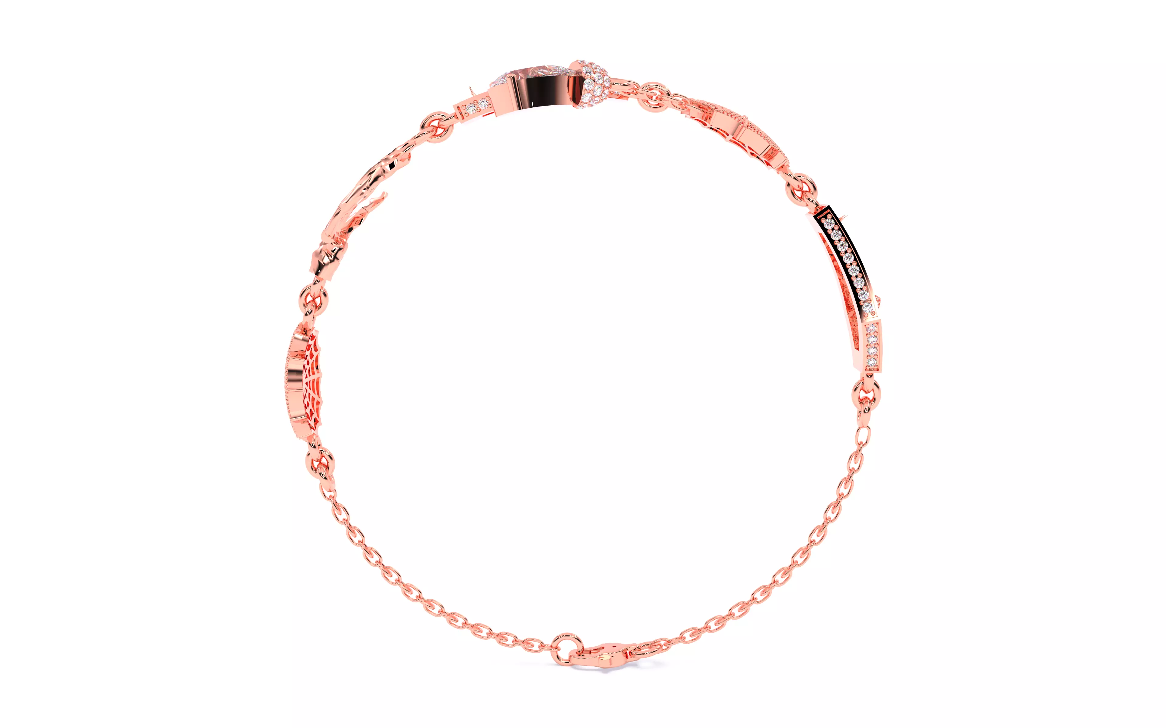 Halloween Skeleton Hand Web  Bracelet 3dm stl renders 3D print model_21