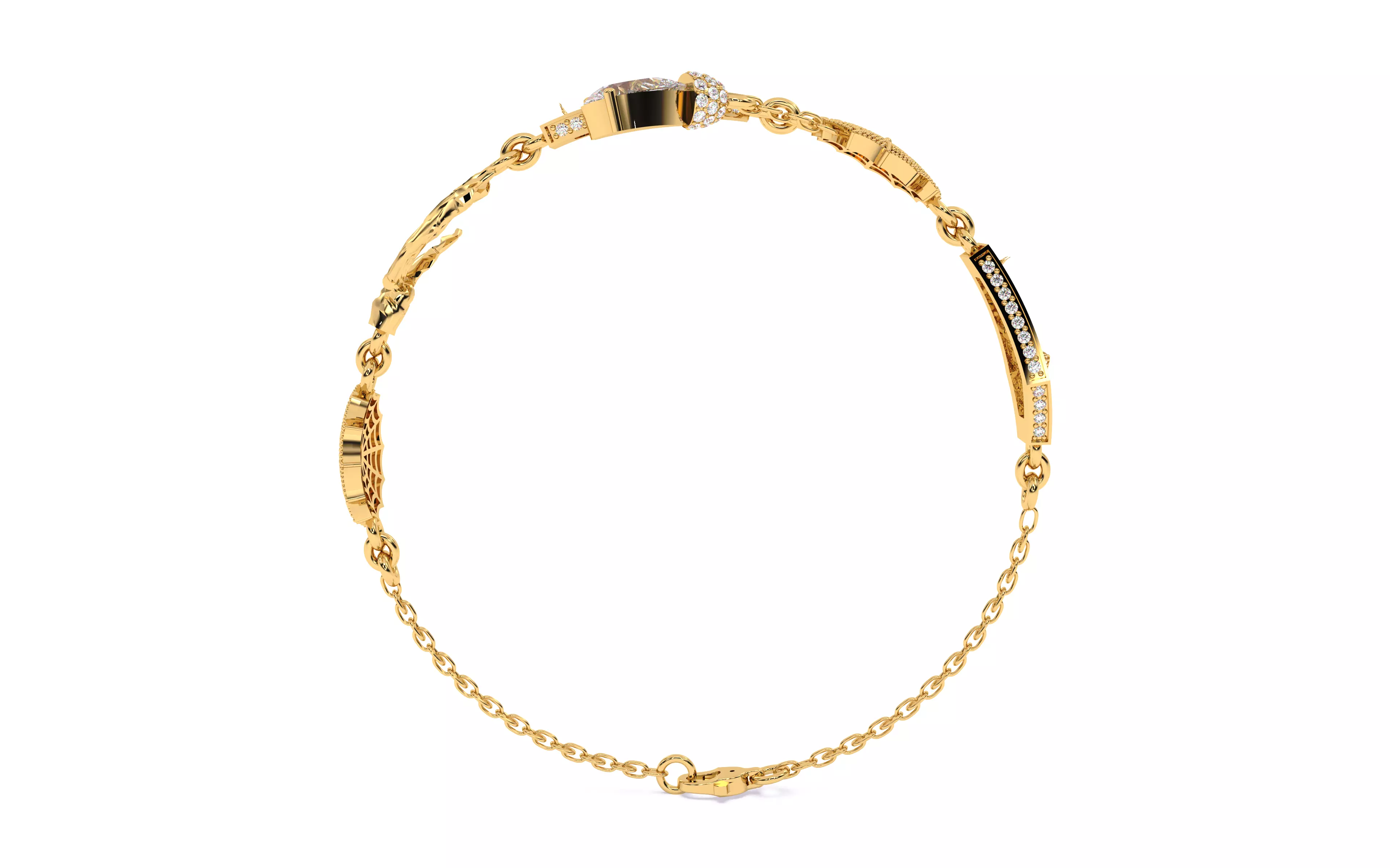 Halloween Skeleton Hand Web  Bracelet 3dm stl renders 3D print model_25