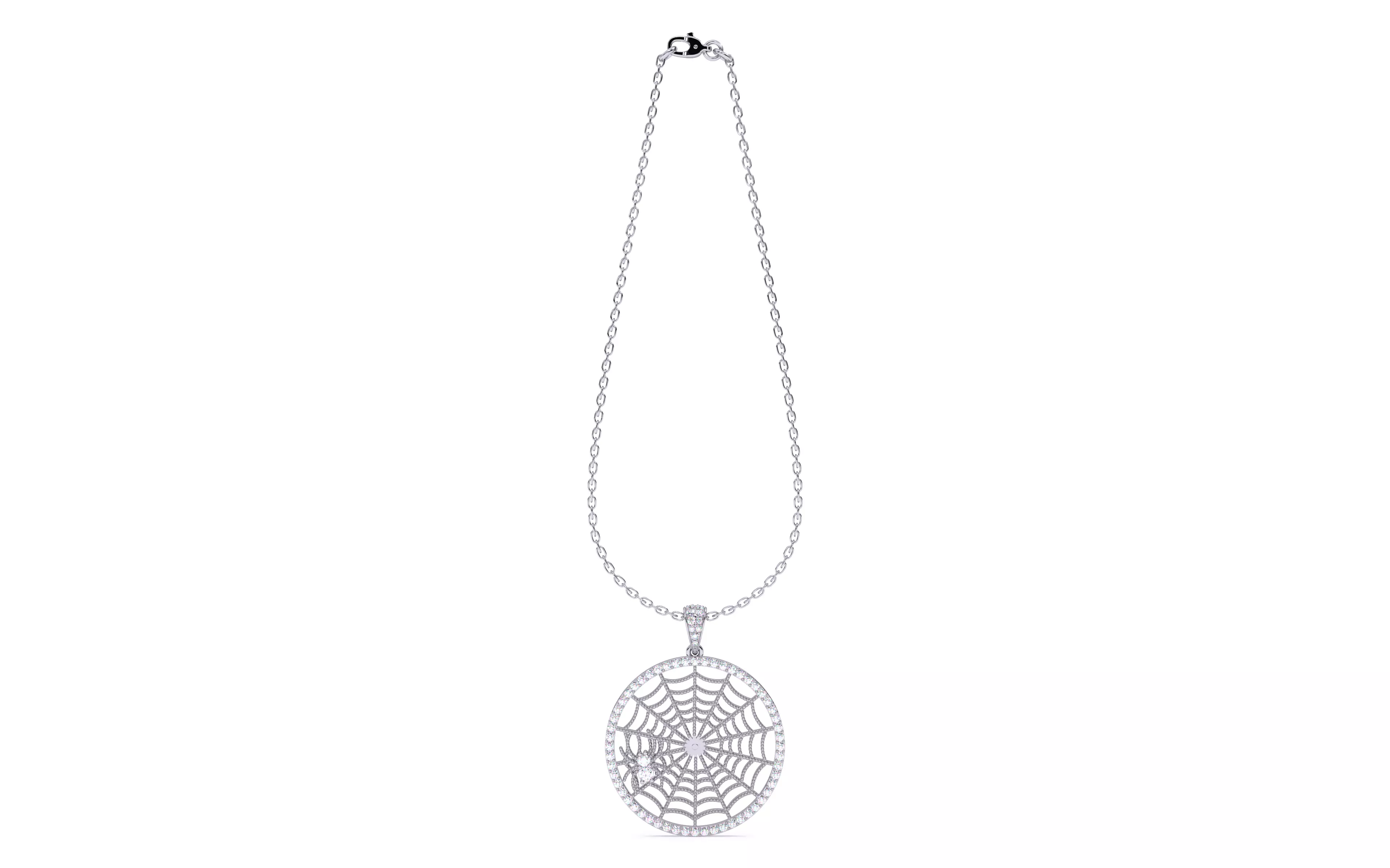 Spider Crawling Web Pendant 3D print model_5