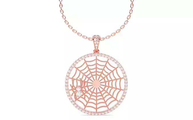 Spider Crawling Web Pendant 3D print model
