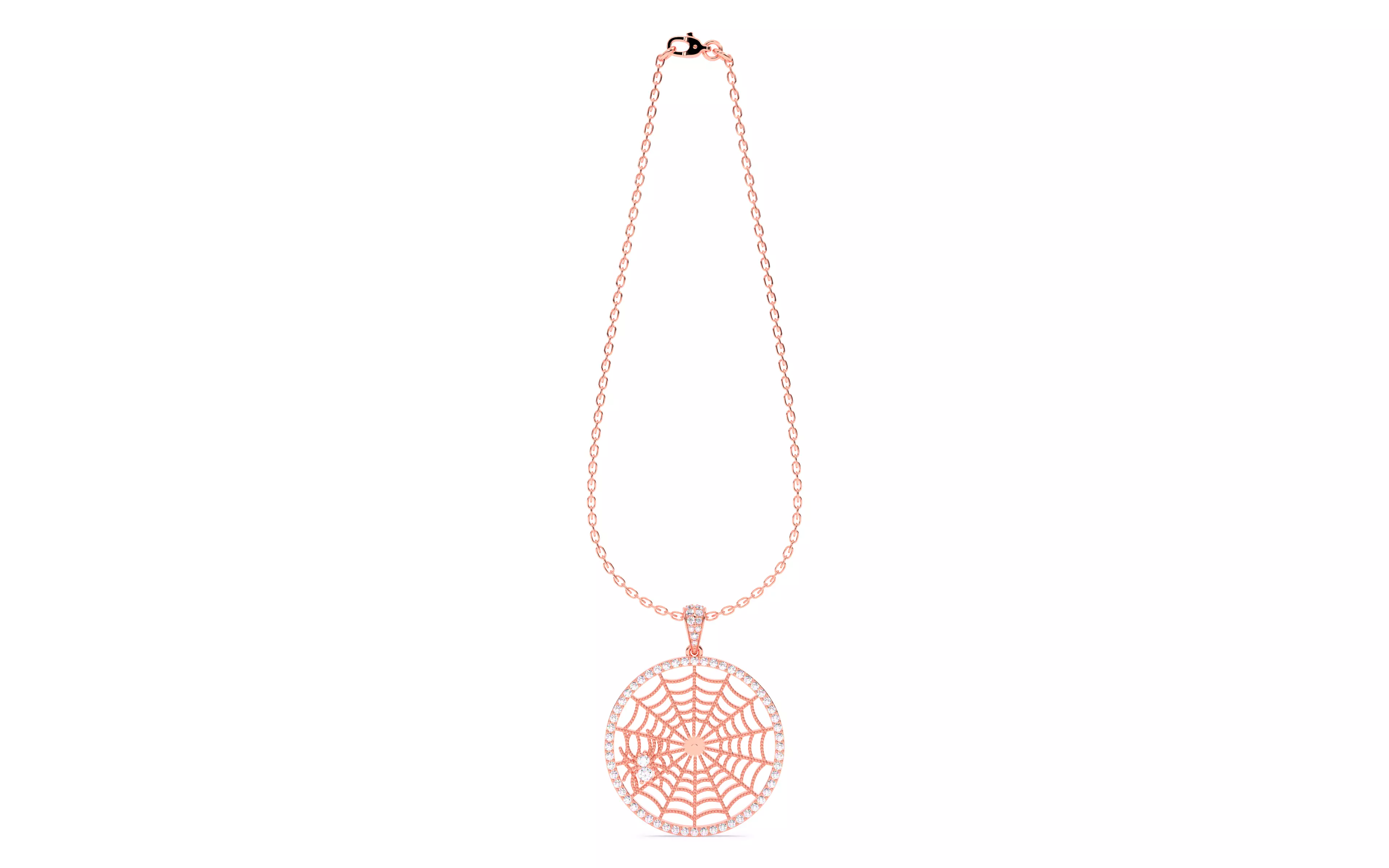 Spider Crawling Web Pendant 3D print model_3