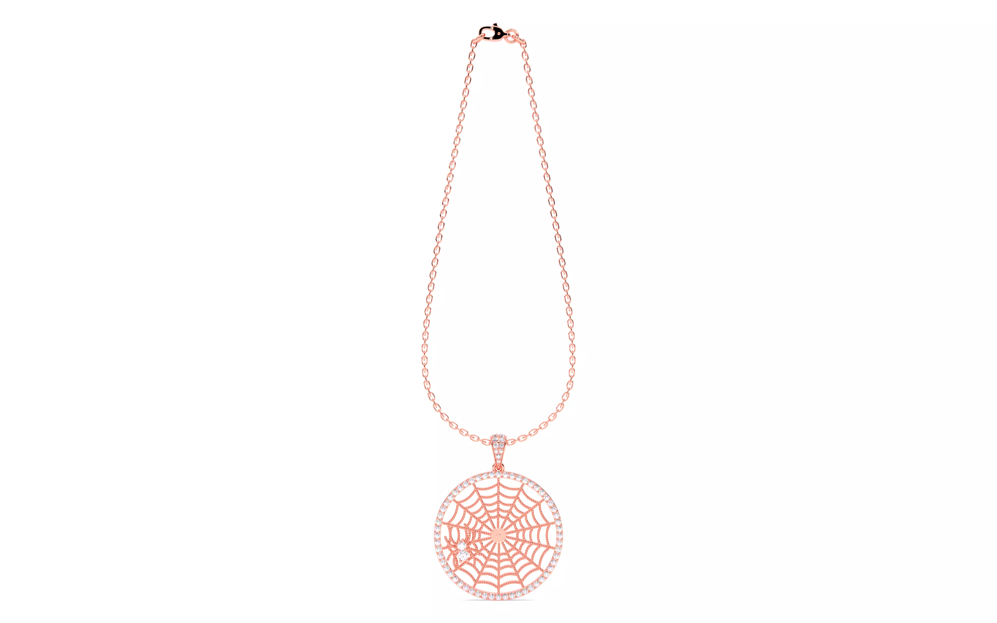 Spider Crawling Web Pendant 3D print model_2