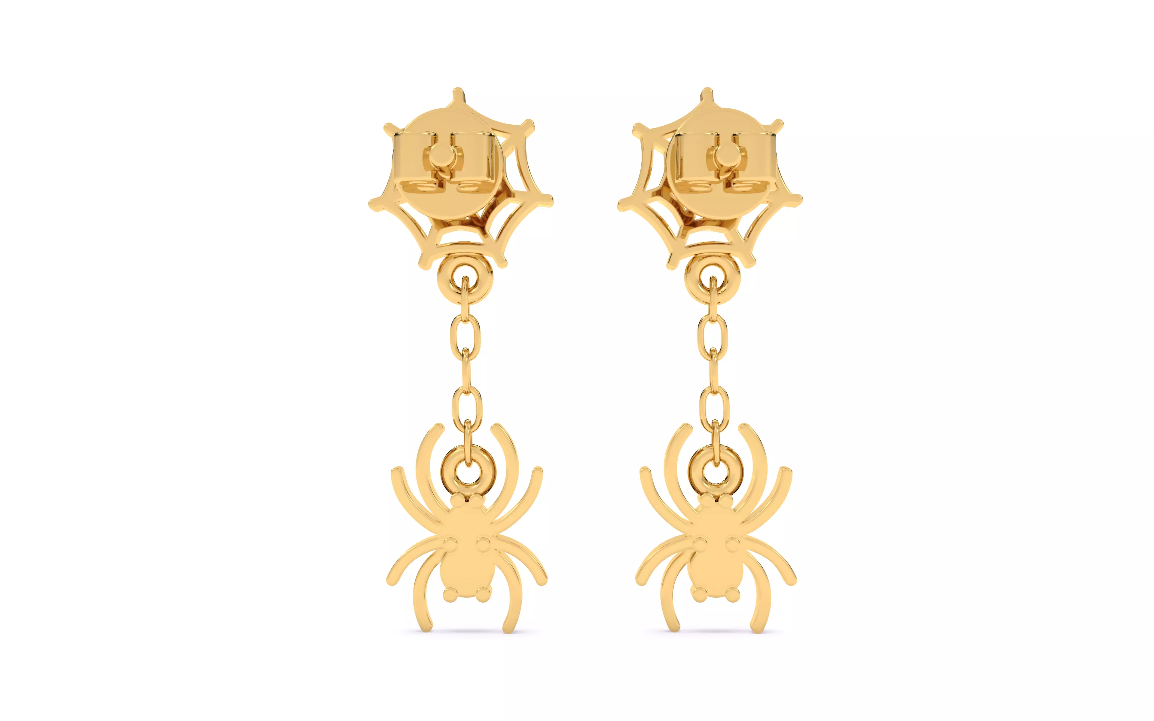 Spider Crawling Web Earrings 3dm stl renders details 3D print model_9