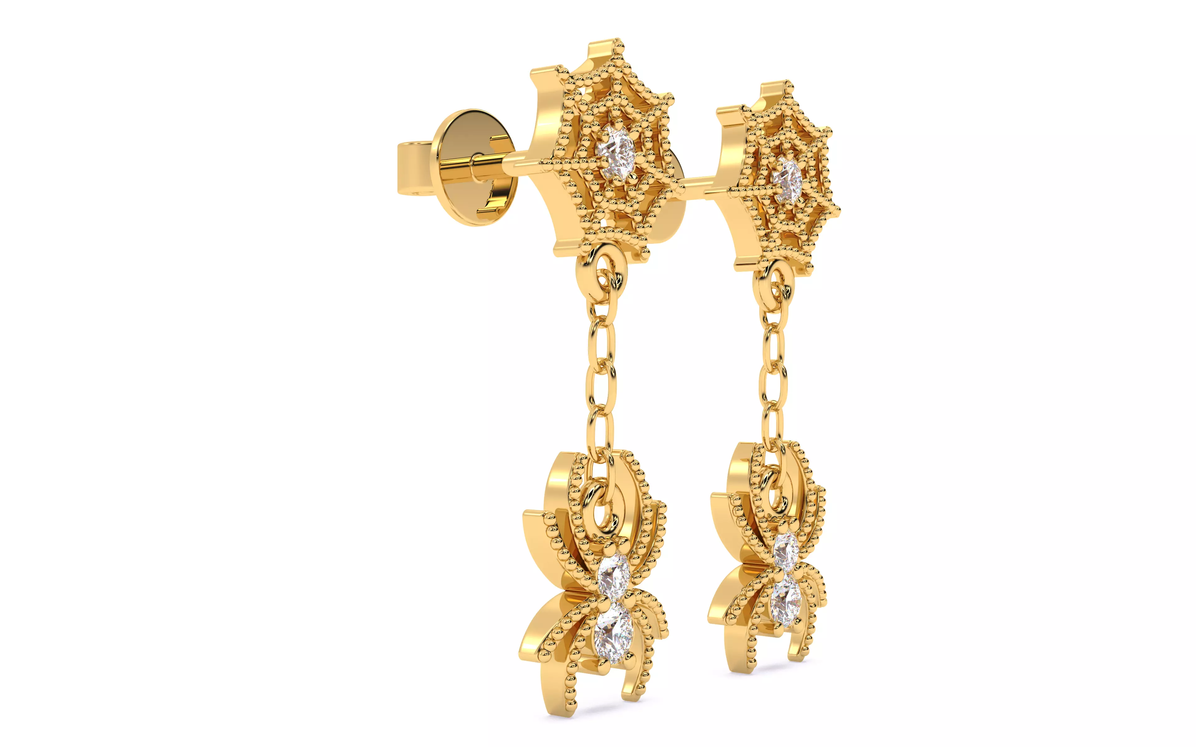 Spider Crawling Web Earrings 3dm stl renders details 3D print model_18