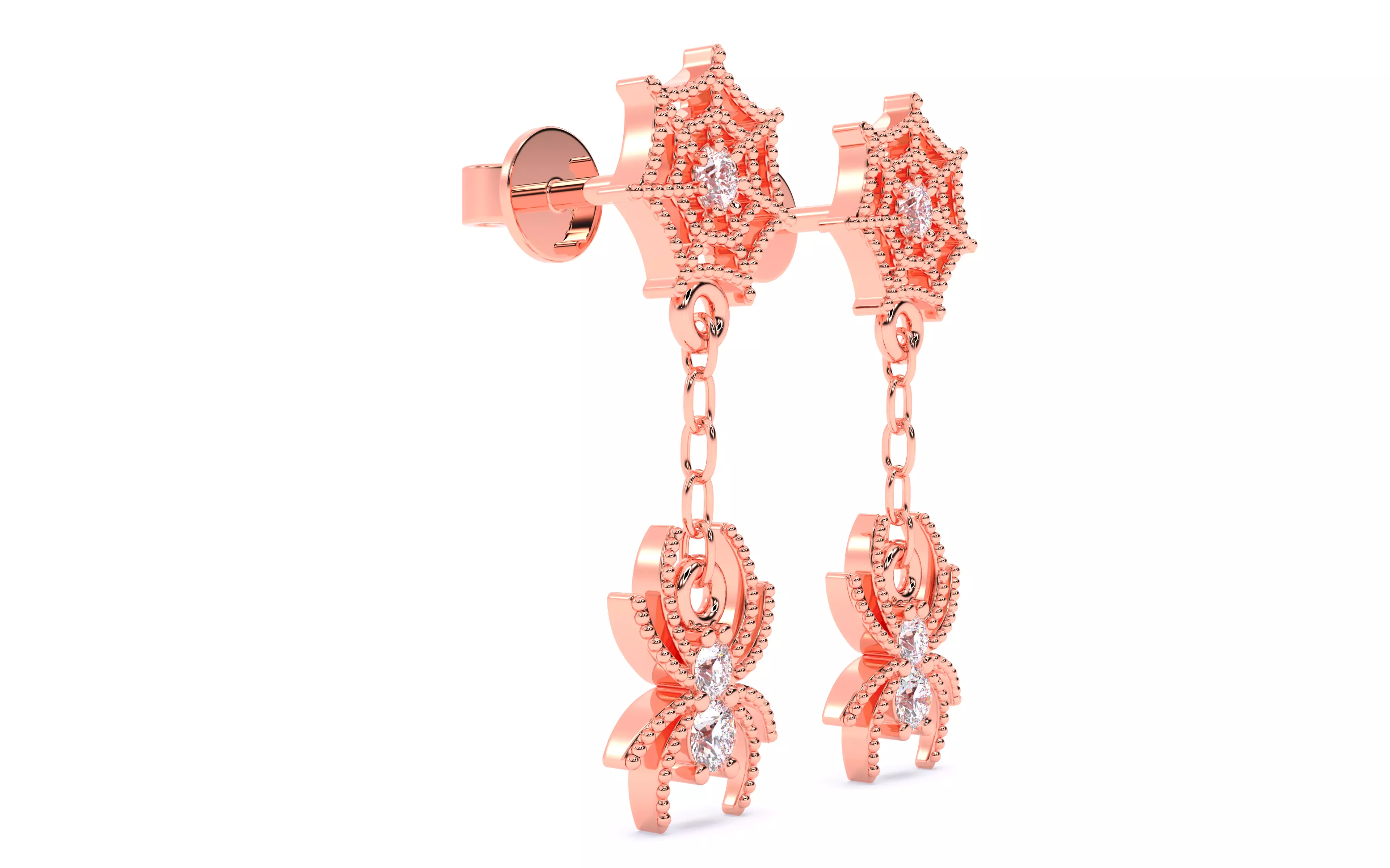 Spider Crawling Web Earrings 3dm stl renders details 3D print model_15