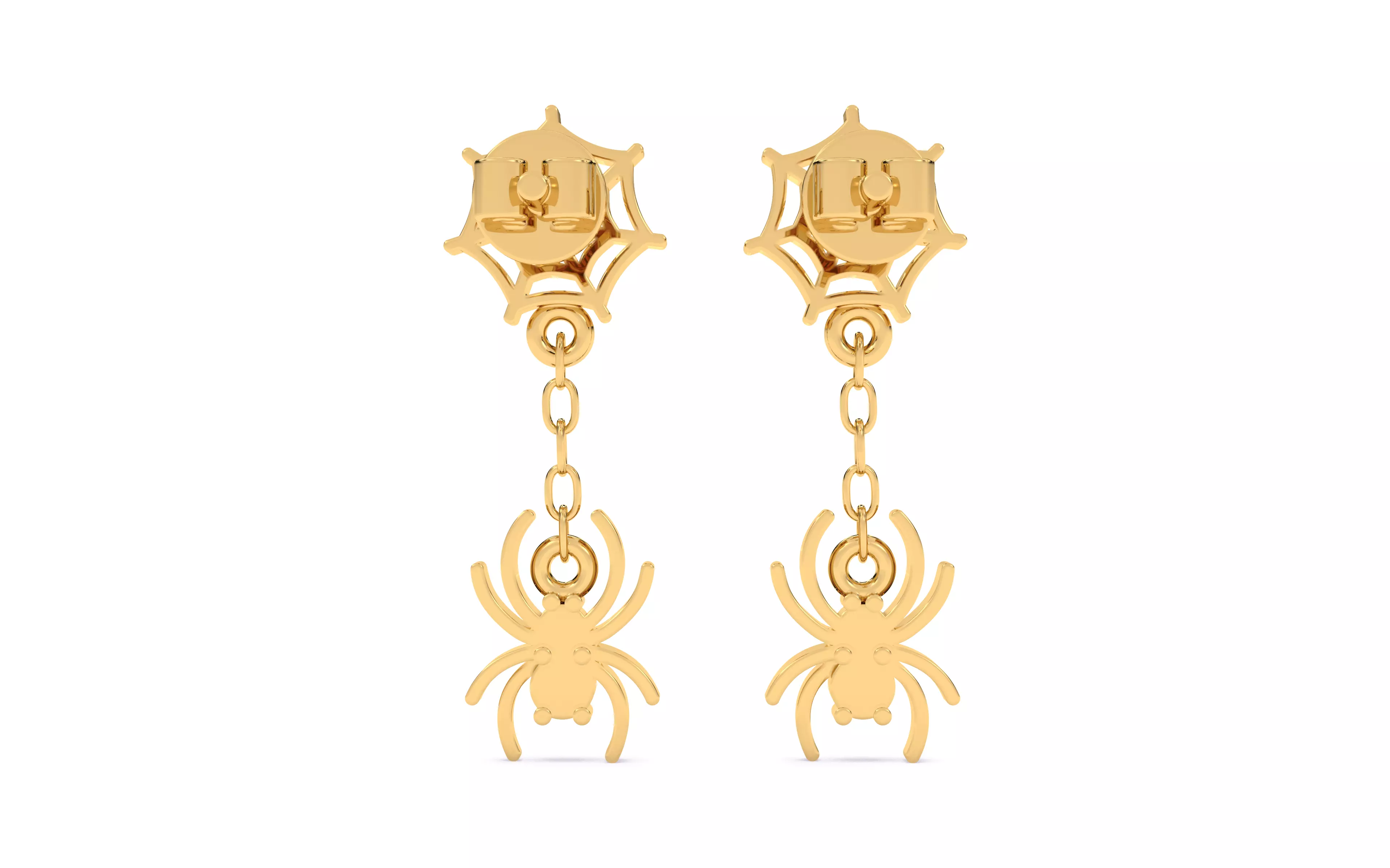 Spider Crawling Web Earrings 3dm stl renders details 3D print model_8