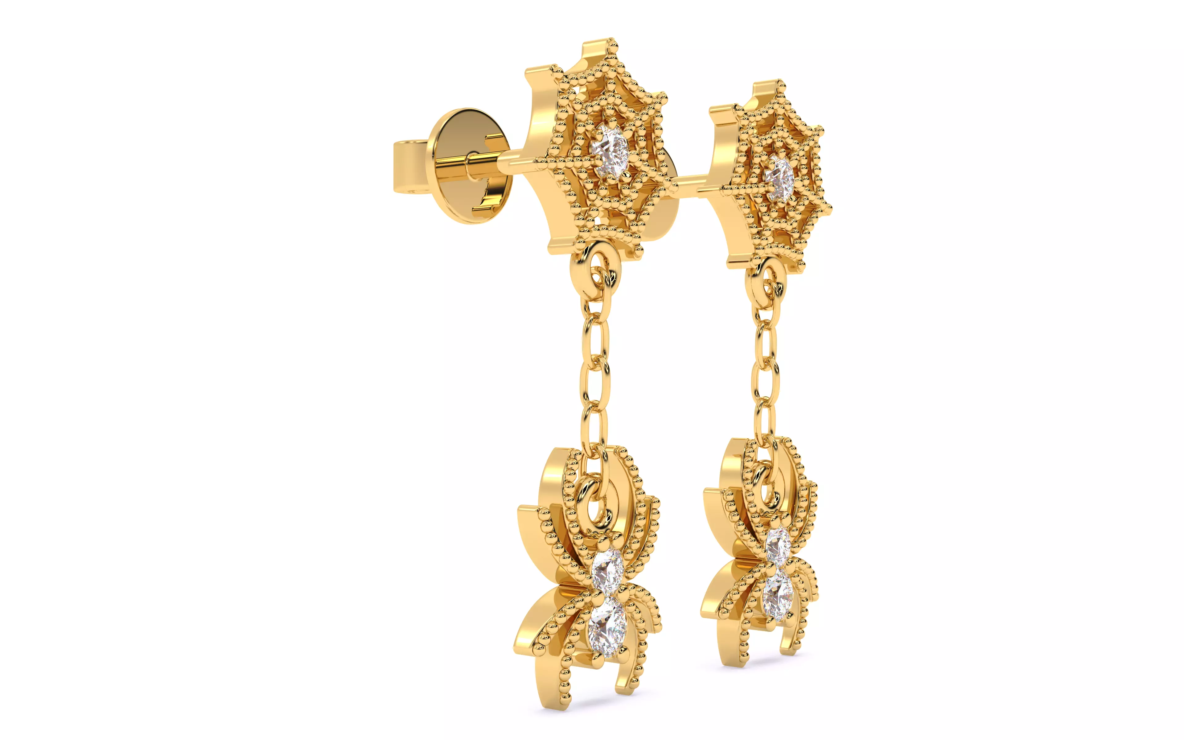 Spider Crawling Web Earrings 3dm stl renders details 3D print model_19