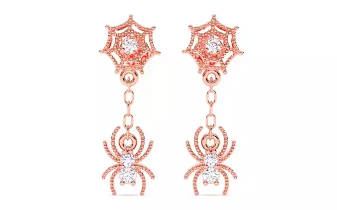 Spider Crawling Web Earrings 3dm stl renders details 3D print model Spider Crawling Web Earrings 3dm stl renders details 3D print model