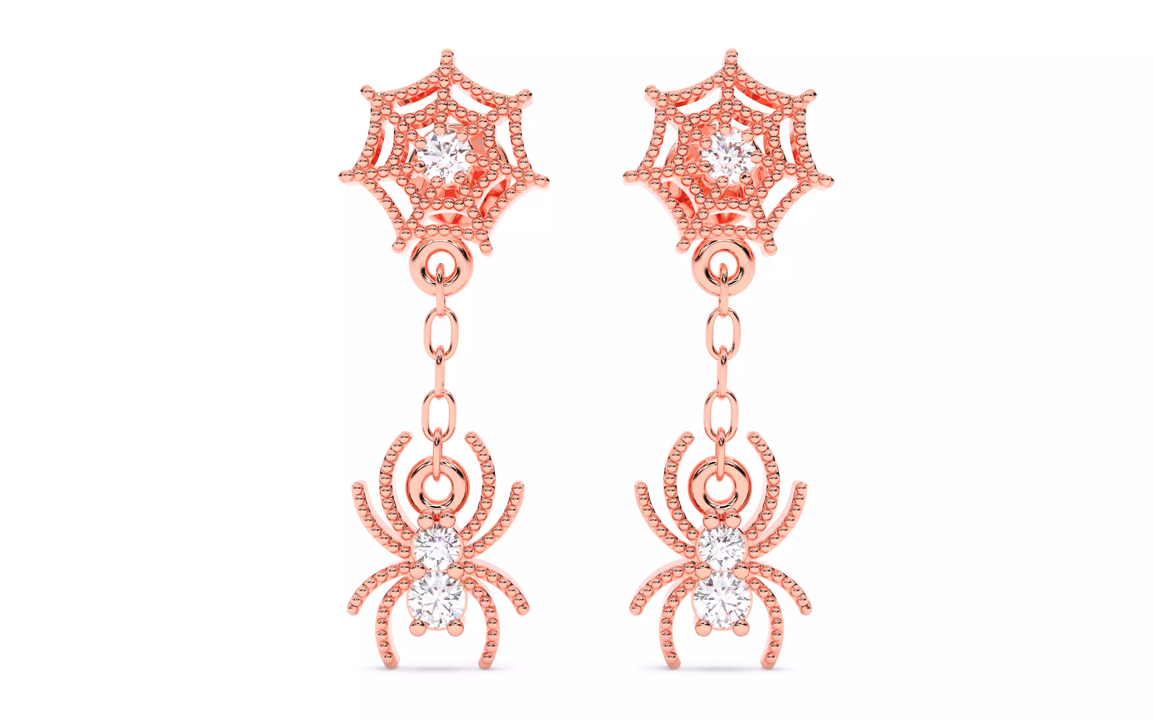 Spider Crawling Web Earrings 3dm stl renders details 3D print model_24