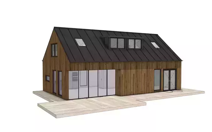 3D House Model Architectural Design in SKP OBJ IFC GLB FBX