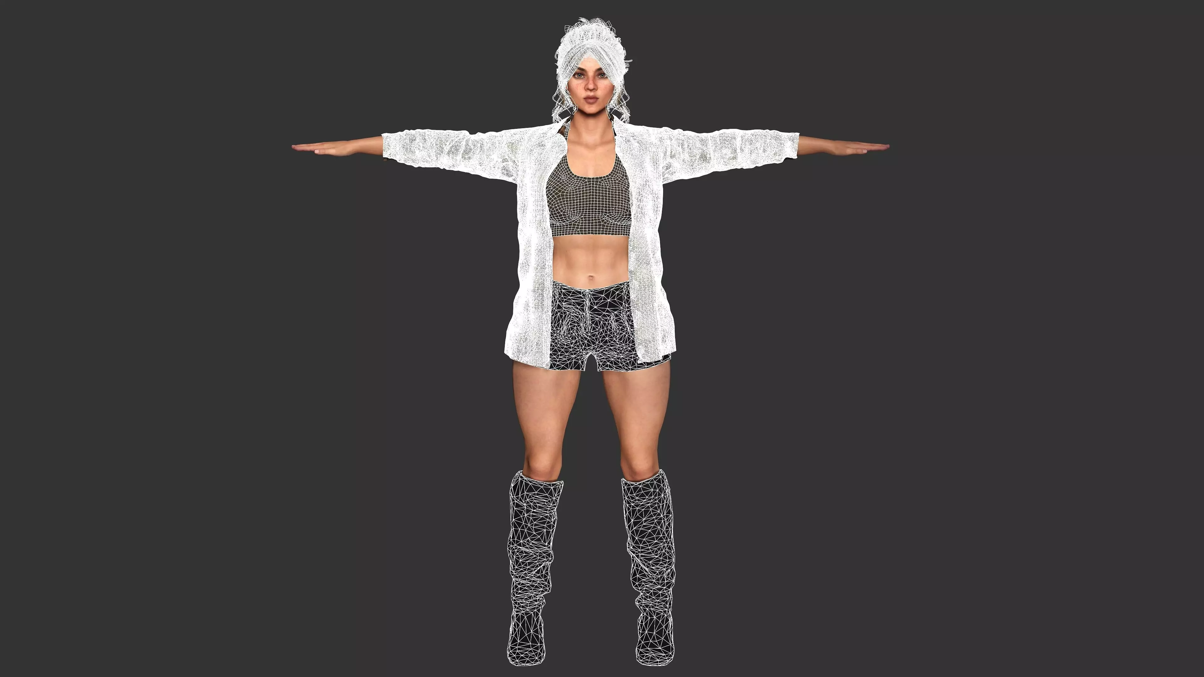 AAA 3D REALISTIC CHARACTER - FEMALE SURVIVOR or MODERN EXPLORER Low-poly 3D model_15