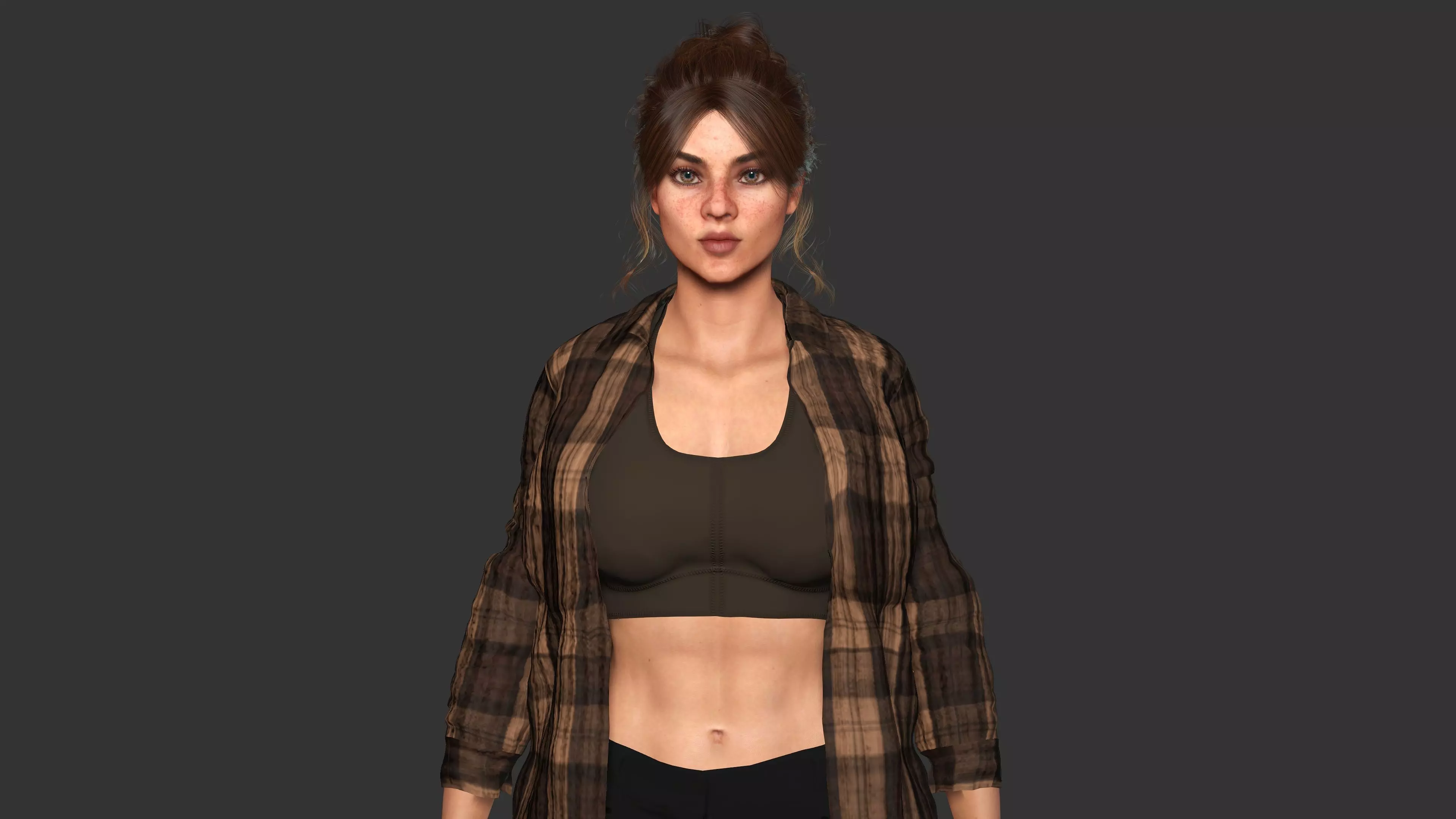 AAA 3D REALISTIC CHARACTER - FEMALE SURVIVOR or MODERN EXPLORER Low-poly 3D model_5