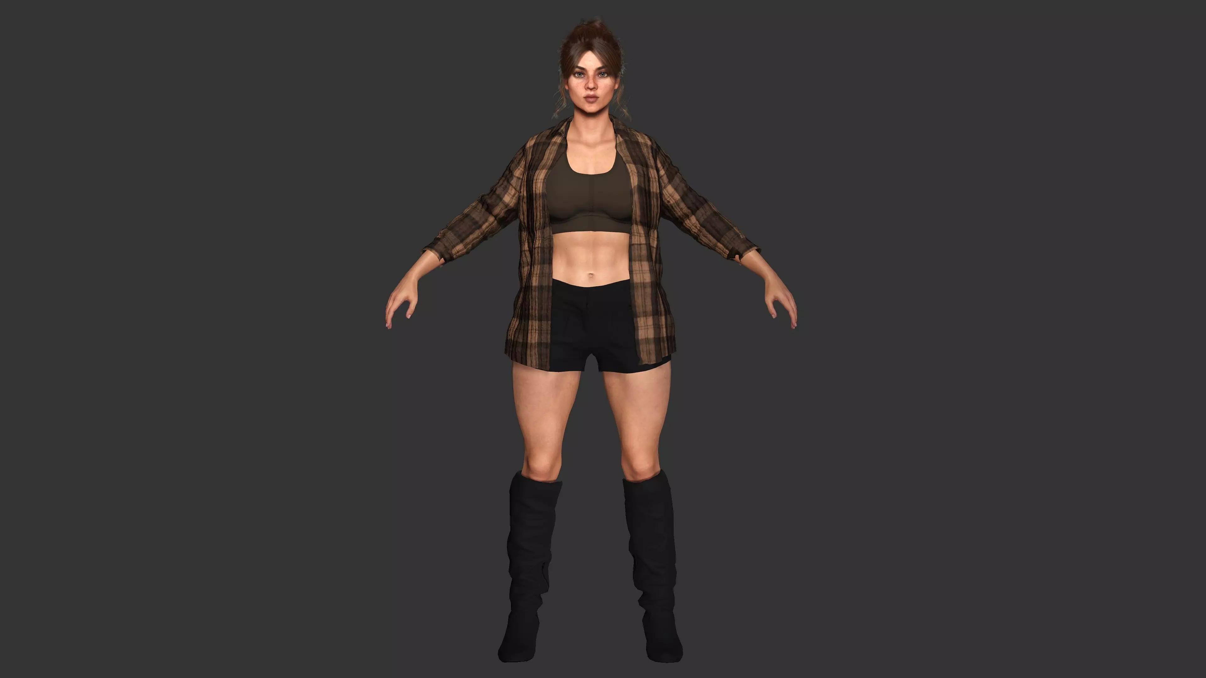 AAA 3D REALISTIC CHARACTER - FEMALE SURVIVOR or MODERN EXPLORER Low-poly 3D model_13
