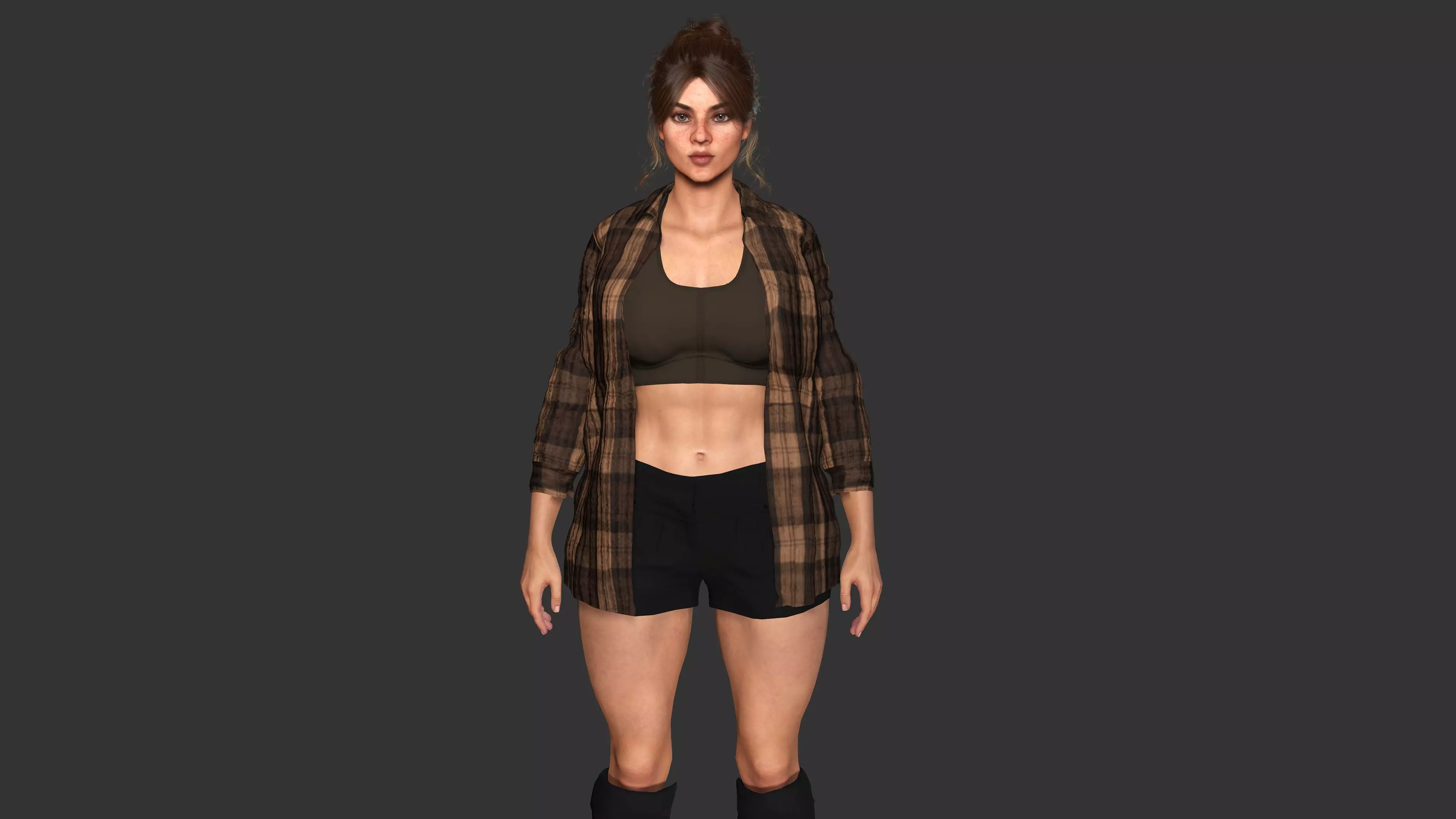 AAA 3D REALISTIC CHARACTER - FEMALE SURVIVOR or MODERN EXPLORER Low-poly 3D model_3