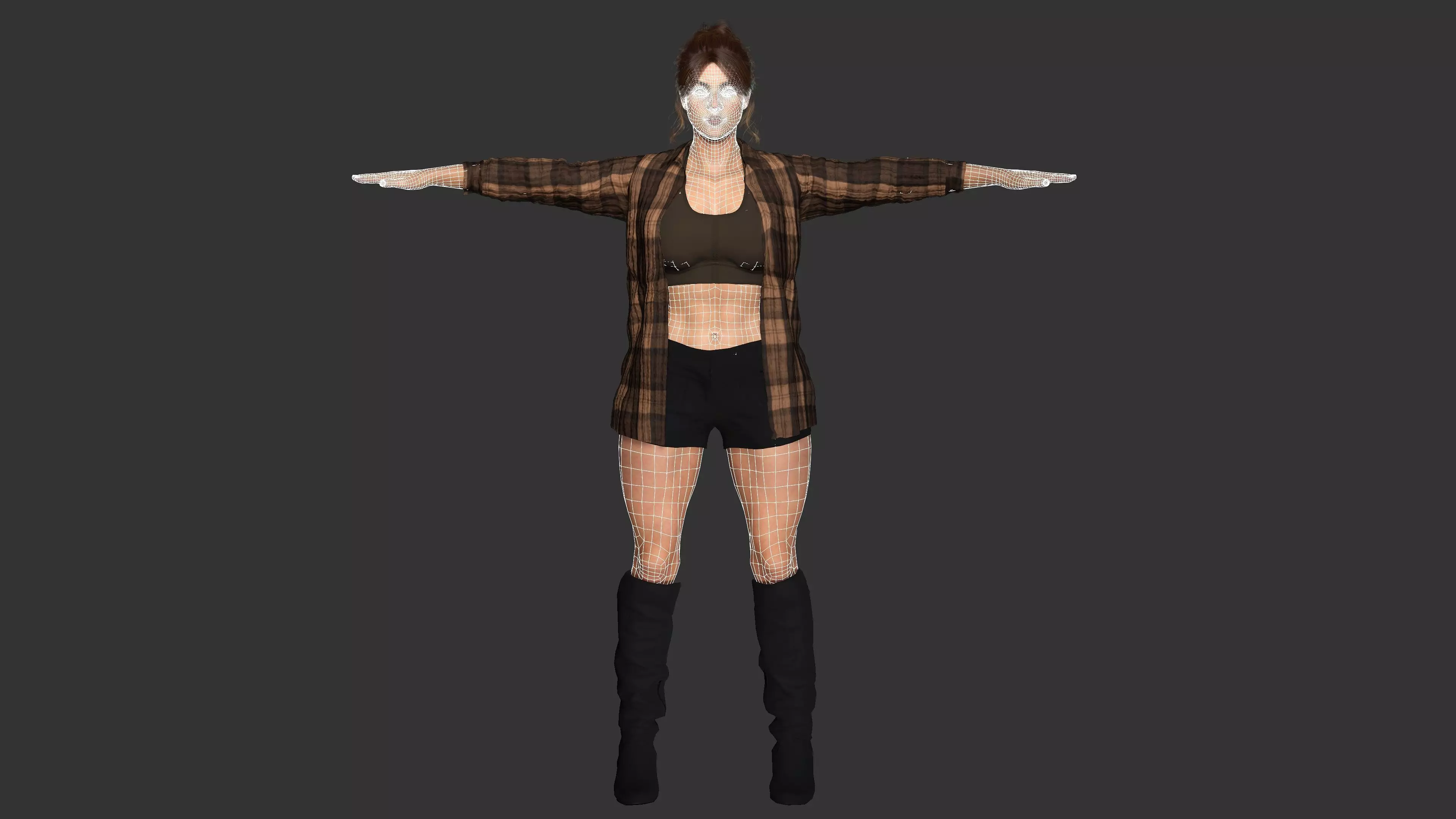 AAA 3D REALISTIC CHARACTER - FEMALE SURVIVOR or MODERN EXPLORER Low-poly 3D model_16