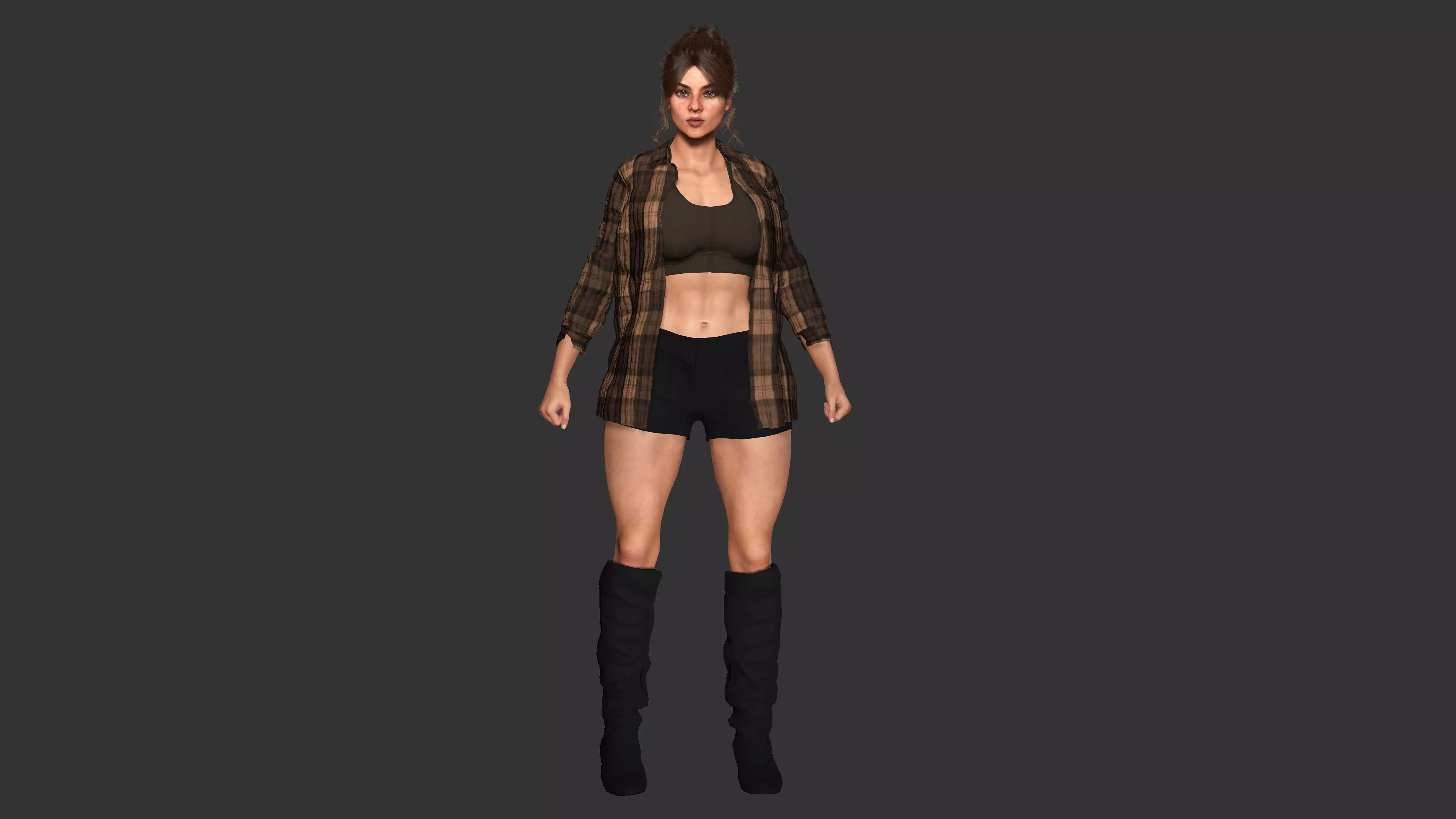 AAA 3D REALISTIC CHARACTER - FEMALE SURVIVOR or MODERN EXPLORER Low-poly 3D model_12