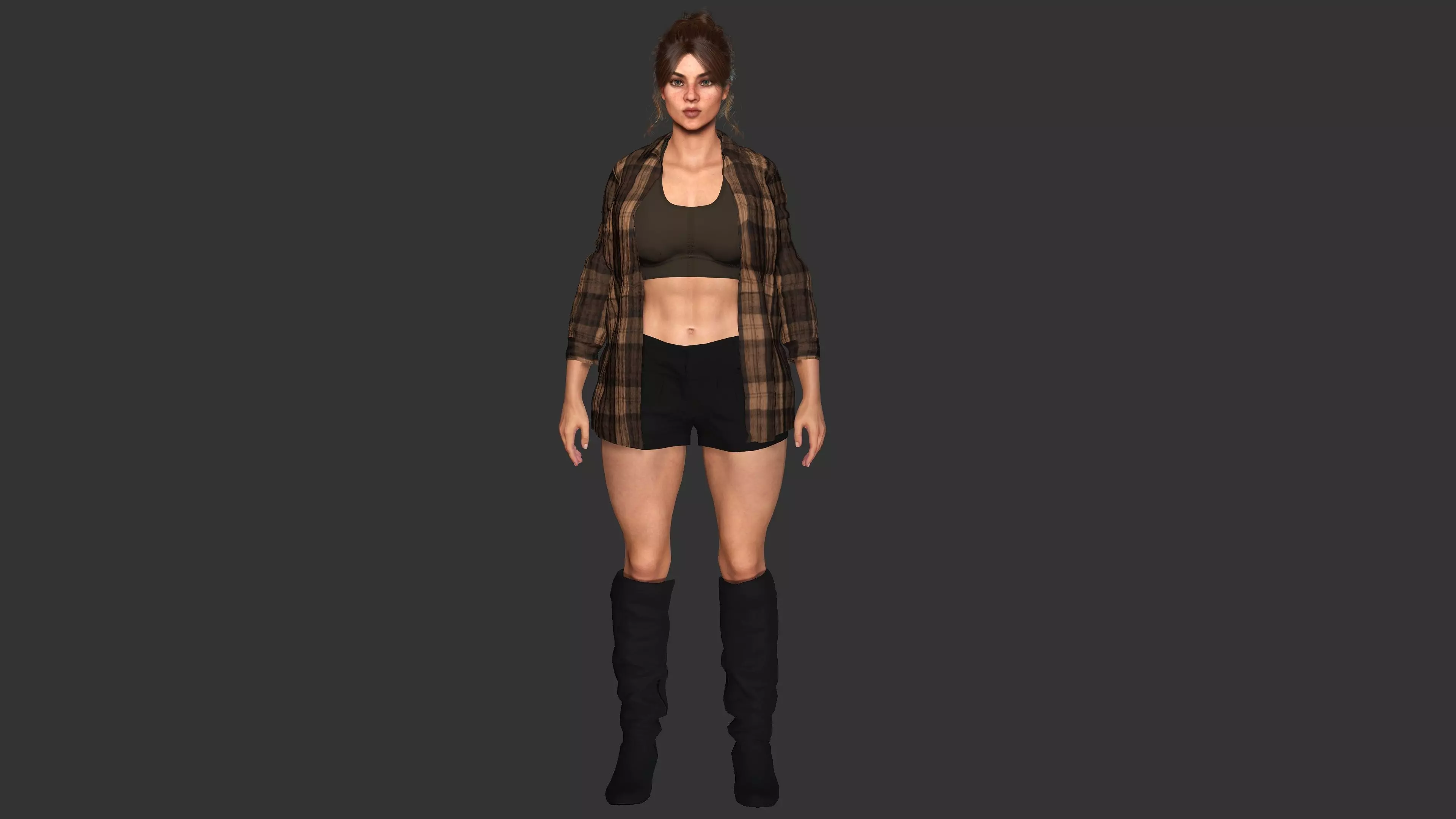 AAA 3D REALISTIC CHARACTER - FEMALE SURVIVOR or MODERN EXPLORER Low-poly 3D model_1