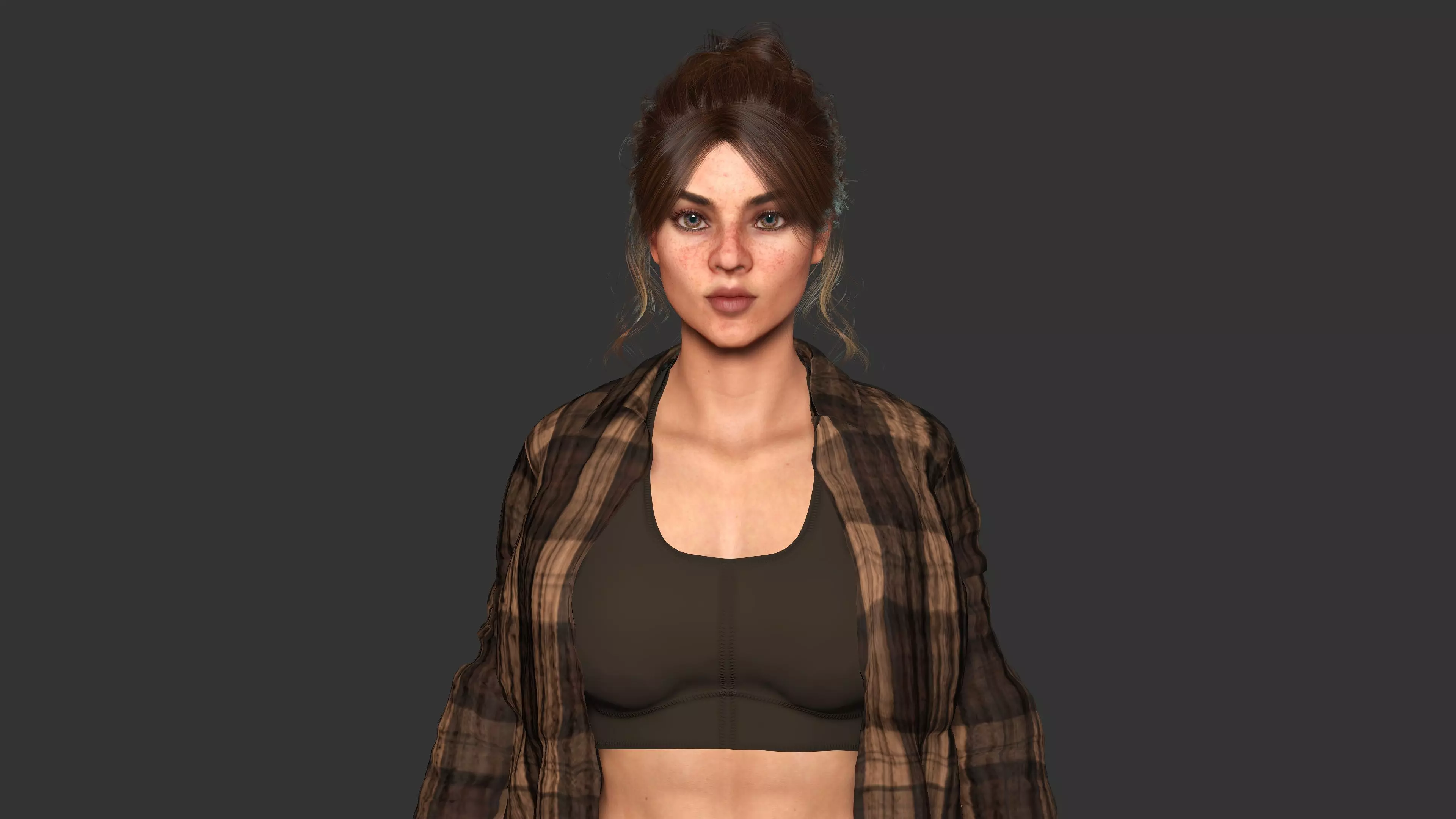 AAA 3D REALISTIC CHARACTER - FEMALE SURVIVOR or MODERN EXPLORER Low-poly 3D model_6