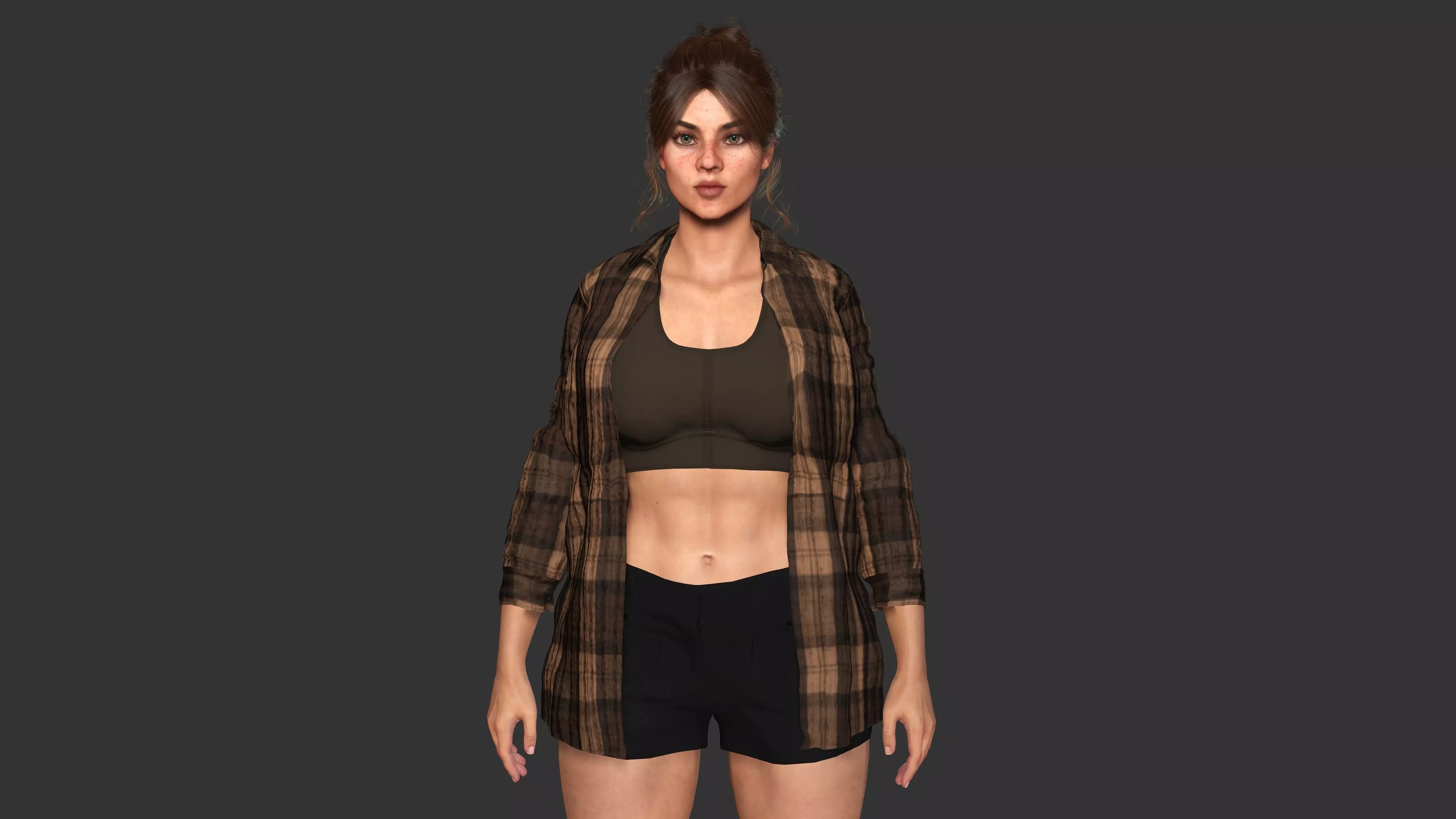 AAA 3D REALISTIC CHARACTER - FEMALE SURVIVOR or MODERN EXPLORER Low-poly 3D model_4