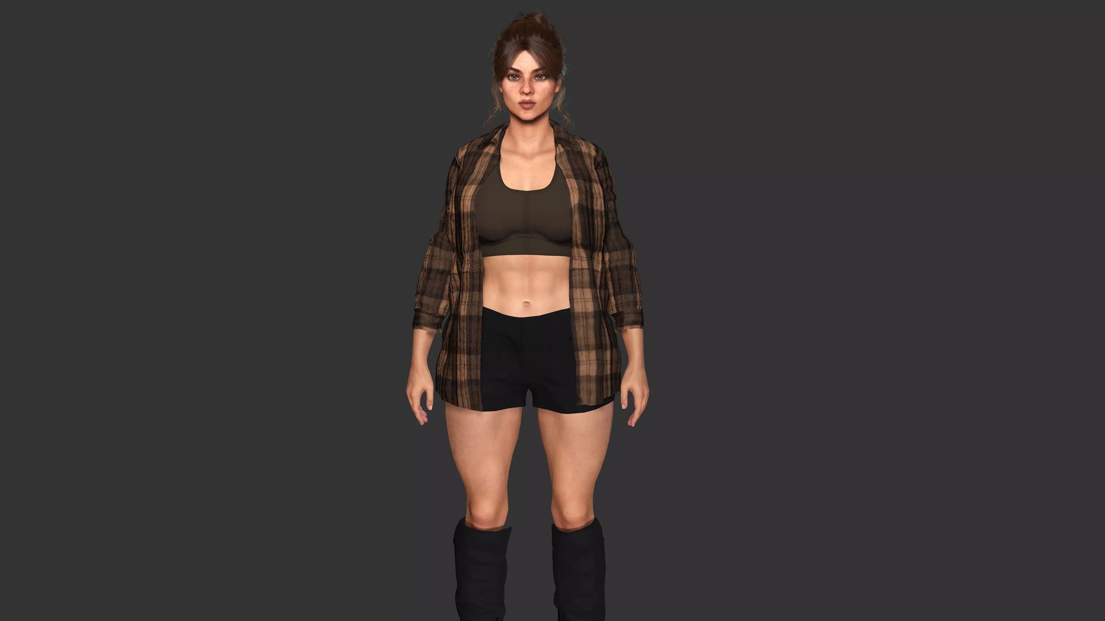 AAA 3D REALISTIC CHARACTER - FEMALE SURVIVOR or MODERN EXPLORER Low-poly 3D model_2