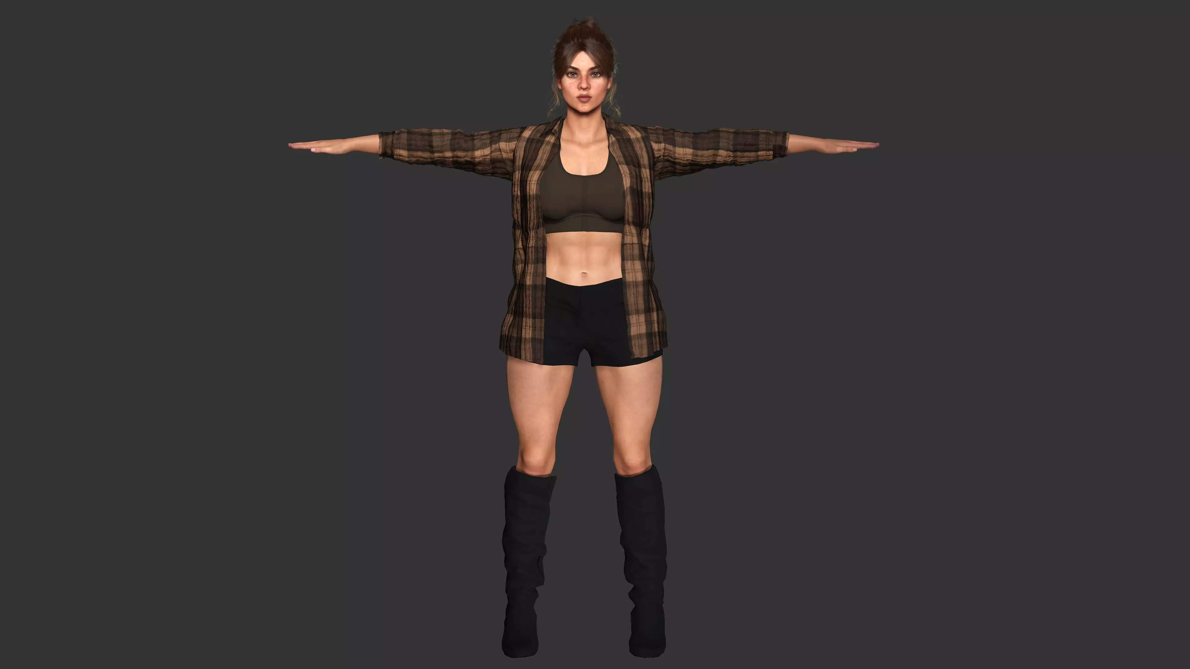 AAA 3D REALISTIC CHARACTER - FEMALE SURVIVOR or MODERN EXPLORER Low-poly 3D model_14