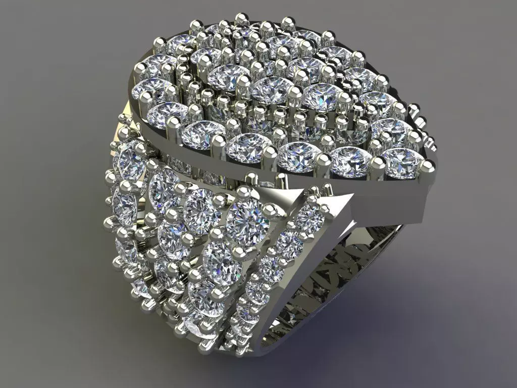 3carat goldring 3D print model_2