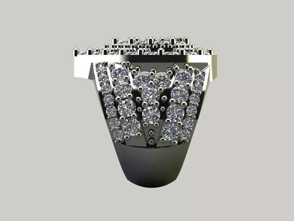 3carat goldring 3D print model_6