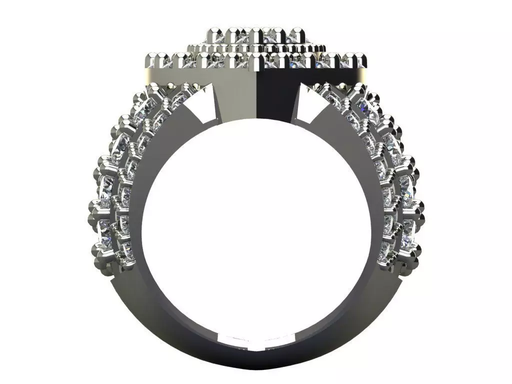 3carat goldring 3D print model_7