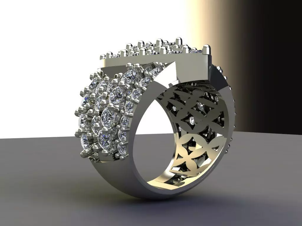 3carat goldring 3D print model_3