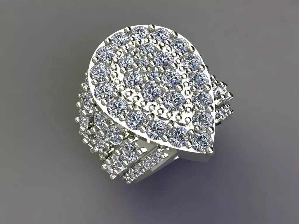 3carat goldring 3D print model_4