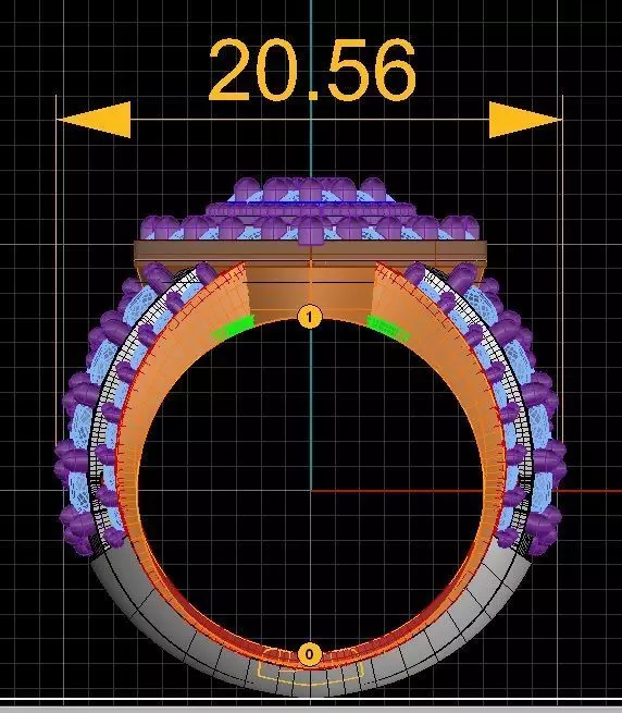 3carat goldring 3D print model_8