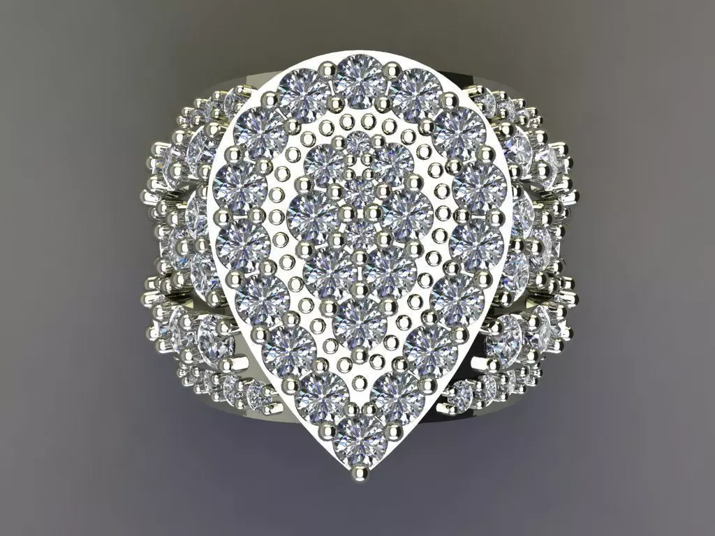 3carat goldring 3D print model_5