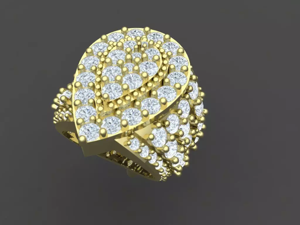 3carat goldring 3D print model_0