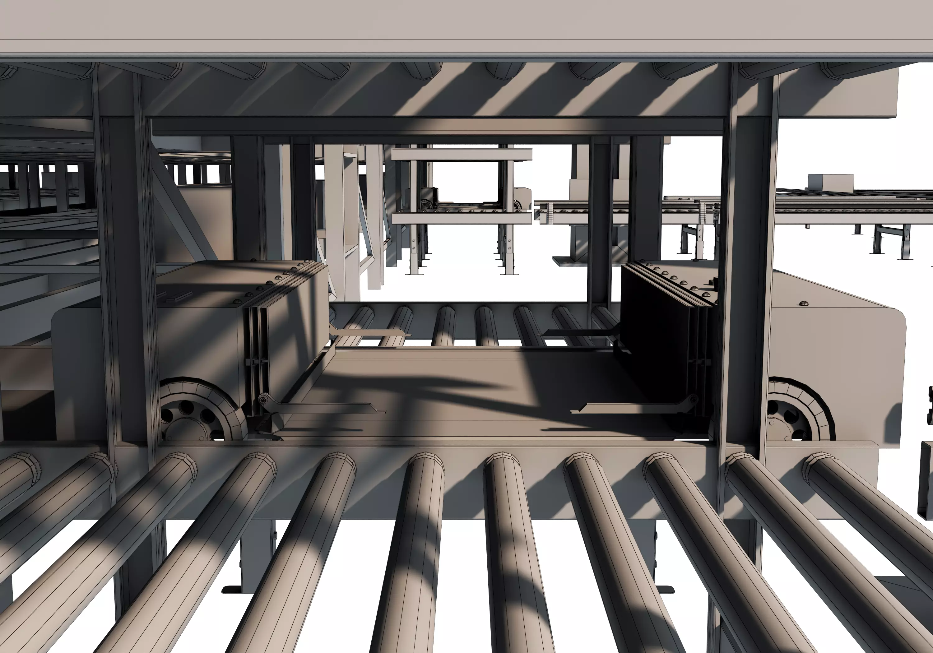 Conveyor Belt Scene warehouse Low-poly 3D model_31
