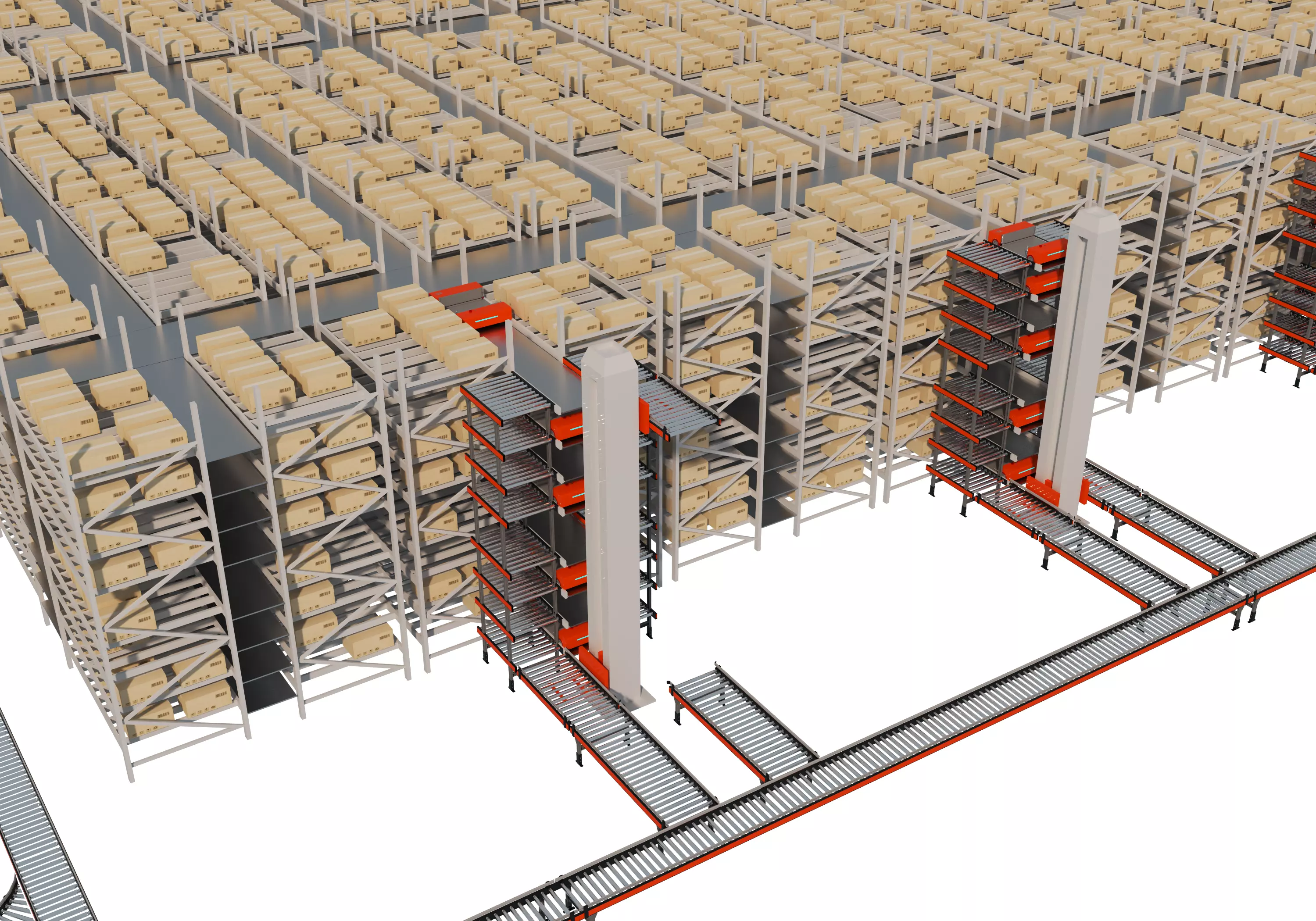 Conveyor Belt Scene warehouse Low-poly 3D model_14