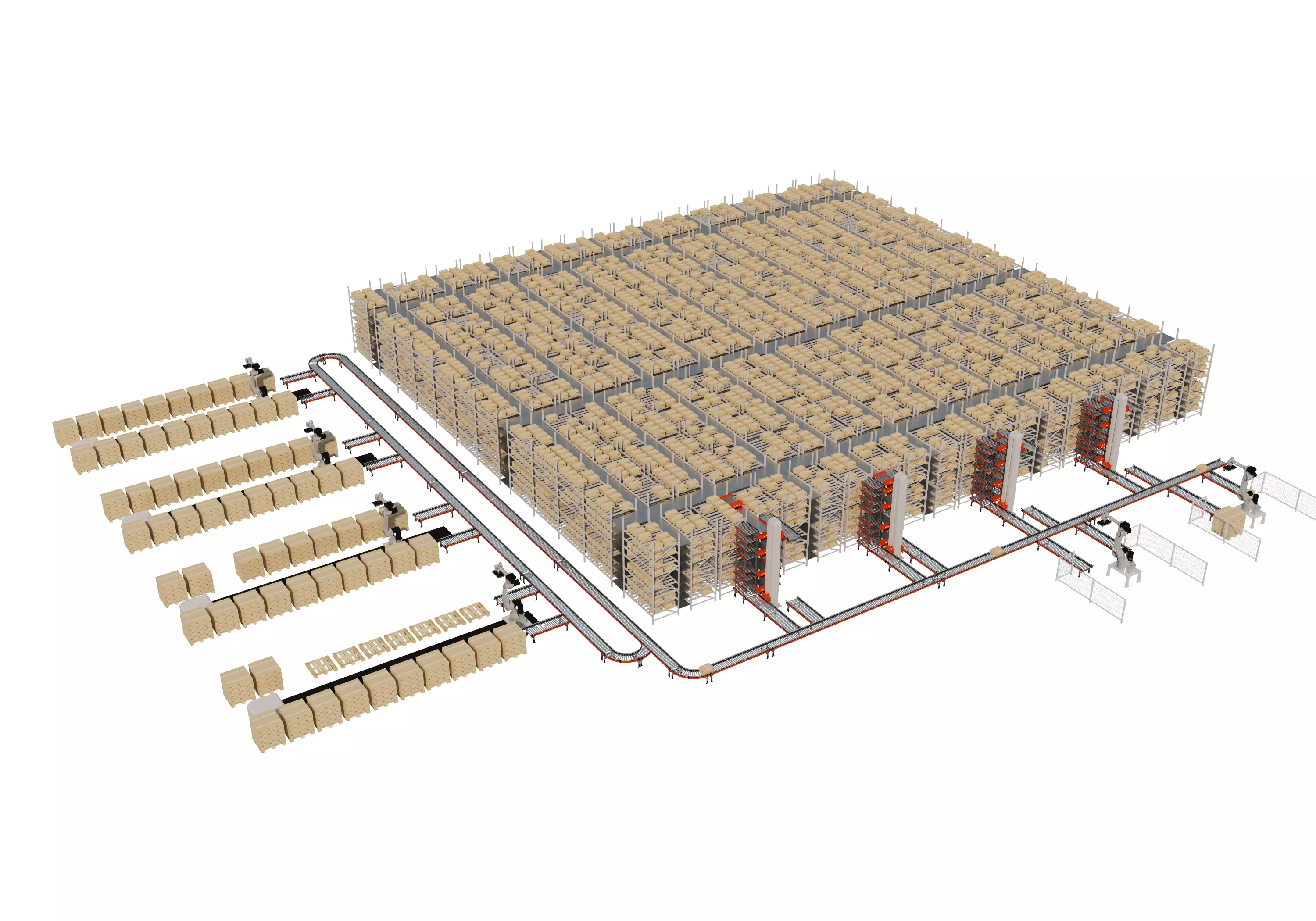 Conveyor Belt Scene warehouse Low-poly 3D model_0