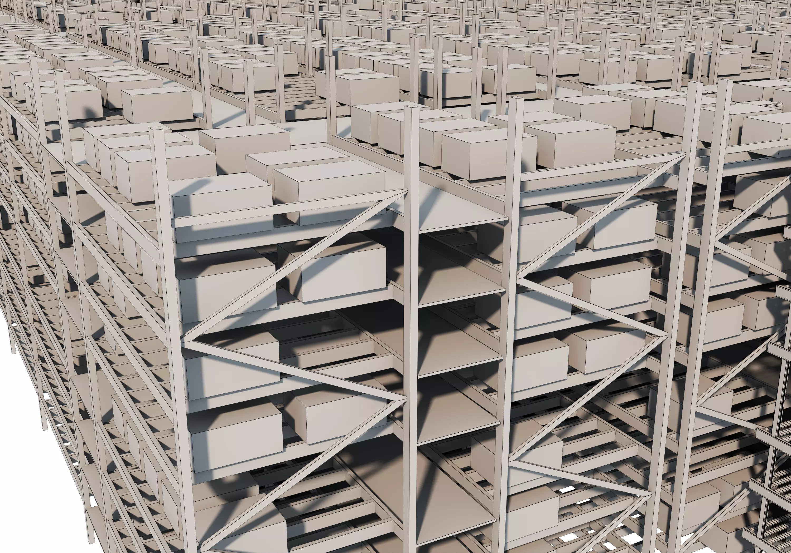 Conveyor Belt Scene warehouse Low-poly 3D model_30