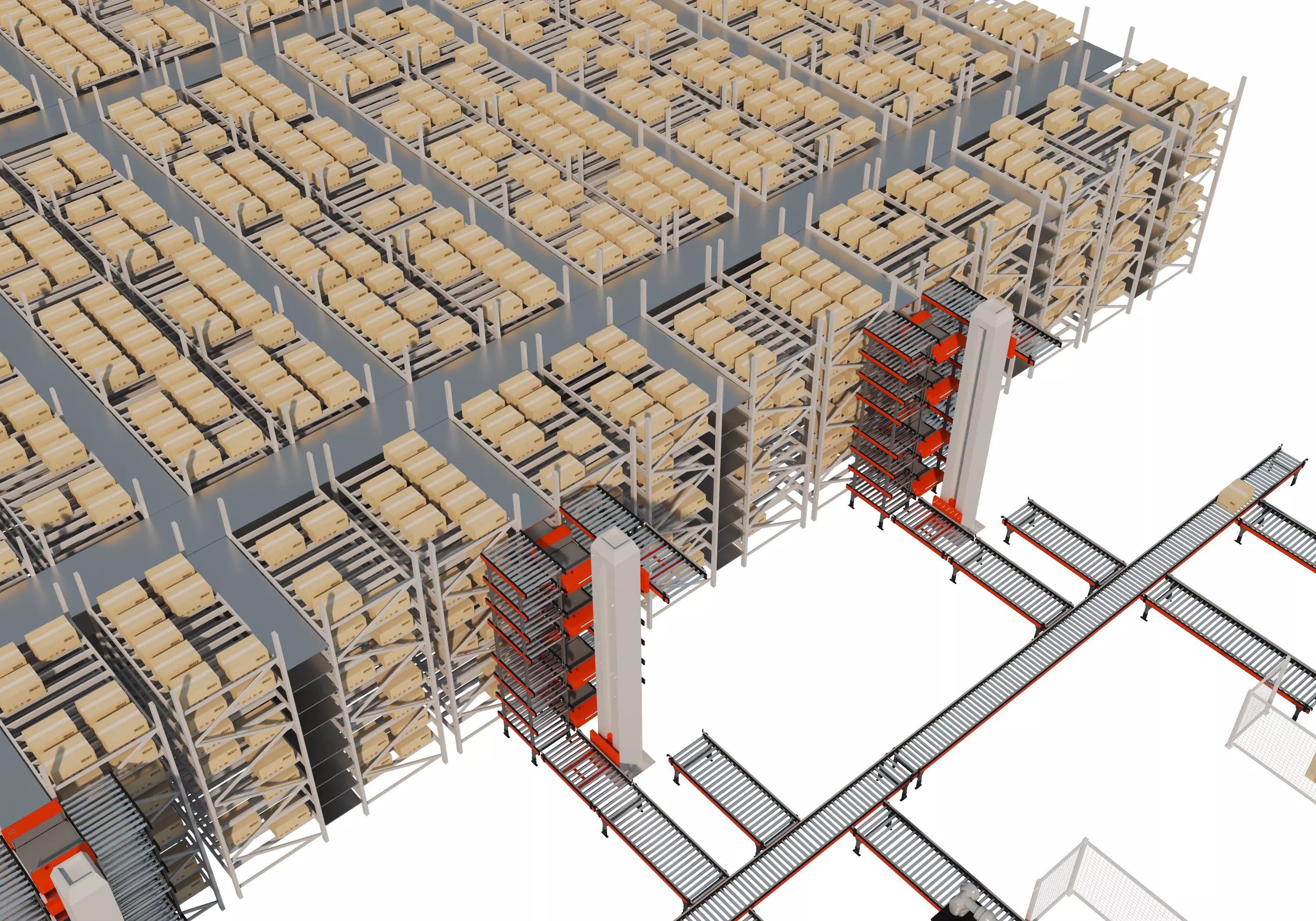 Conveyor Belt Scene warehouse Low-poly 3D model_12