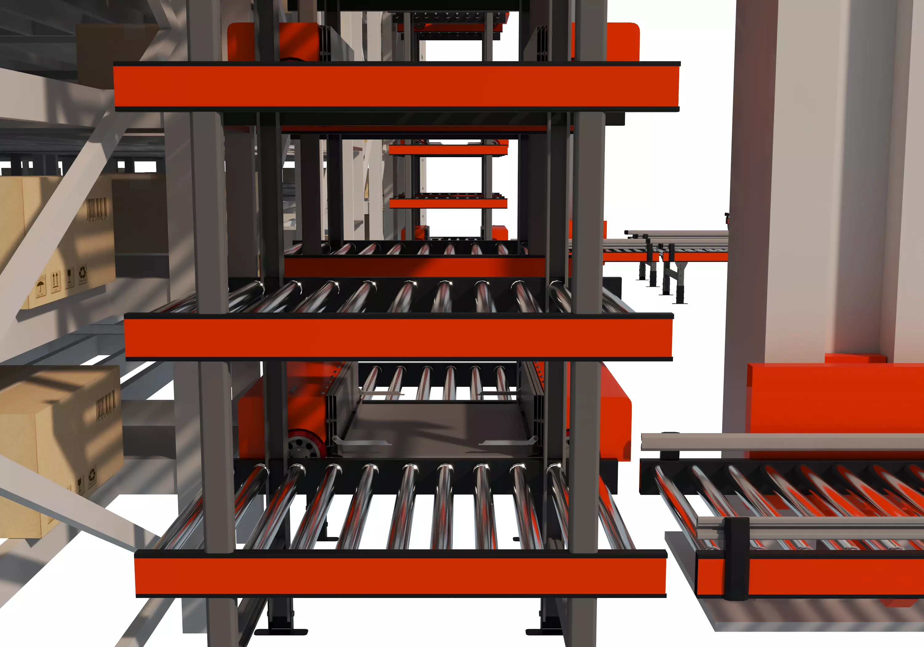 Conveyor Belt Scene warehouse Low-poly 3D model_7