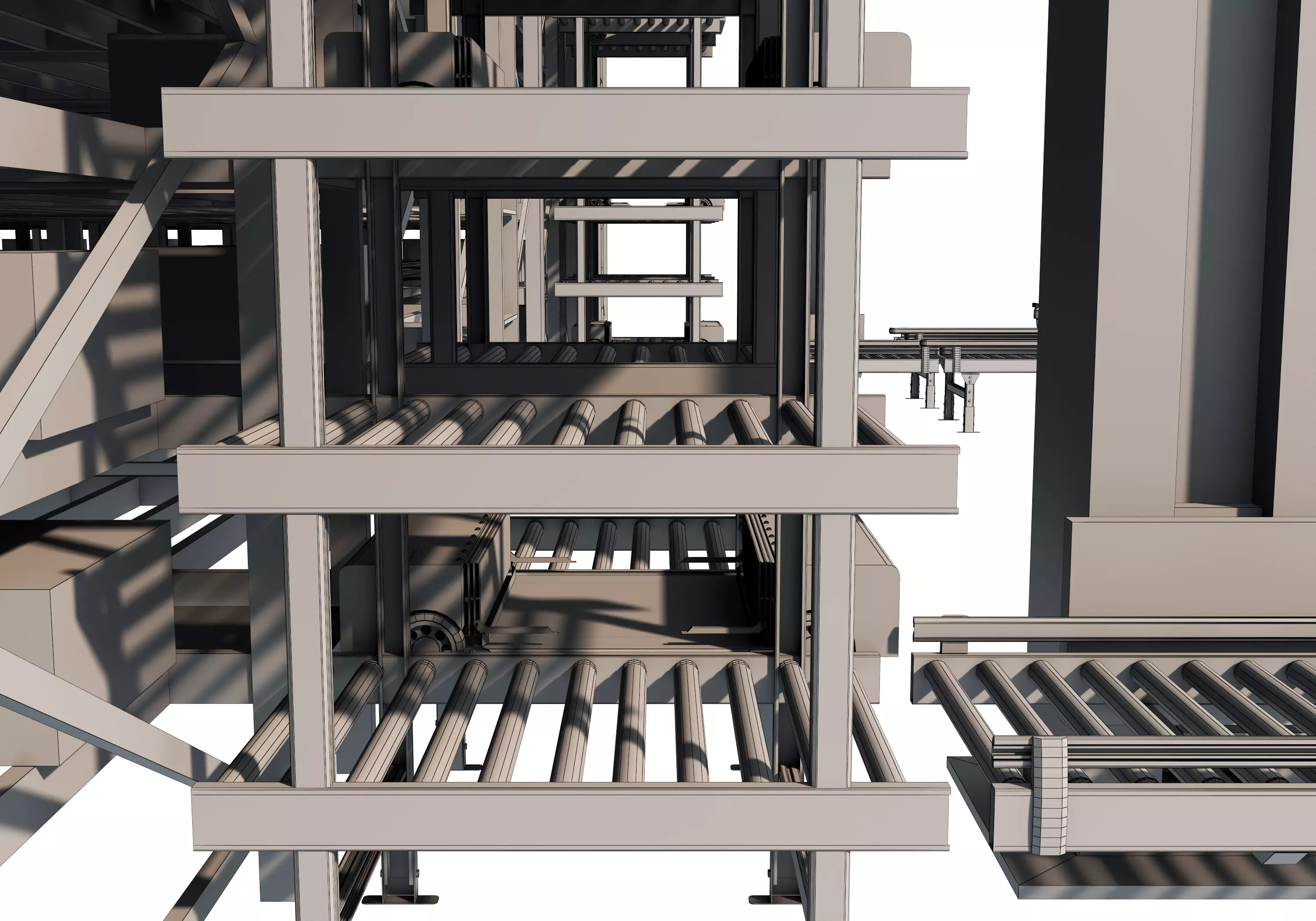 Conveyor Belt Scene warehouse Low-poly 3D model_17