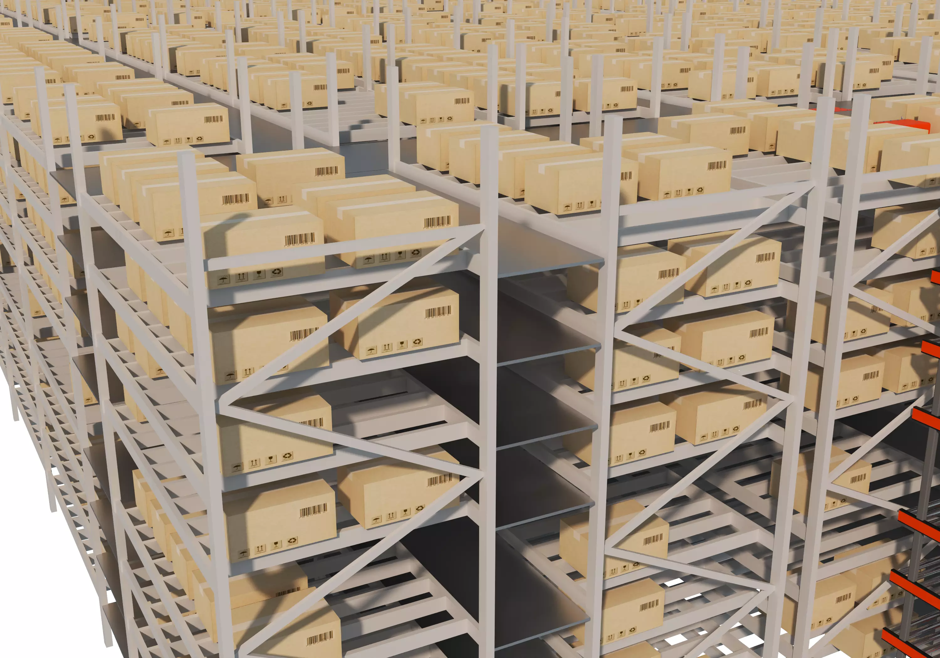 Conveyor Belt Scene warehouse Low-poly 3D model_11